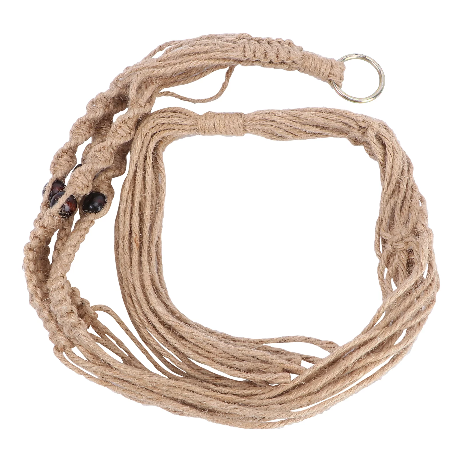 OUNONA 100cm Plant Hanger Jute Large 4 Leg Heavy Duty Indoor Kitchen Ceiling Outside Deck Porch Outside Yard