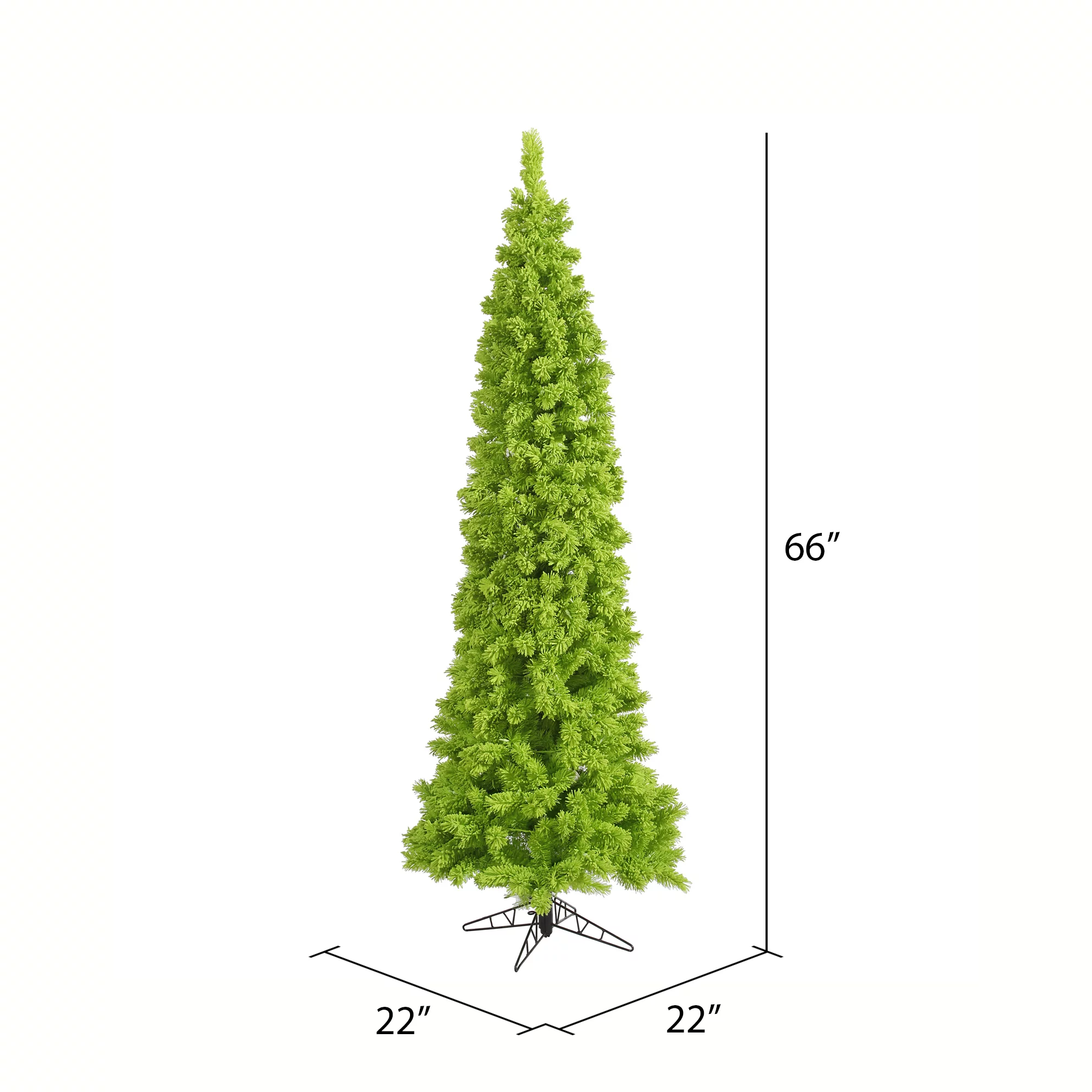 Vickerman 5.5' Flocked Lime Pencil Fir Artificial Christmas Tree, Unlit