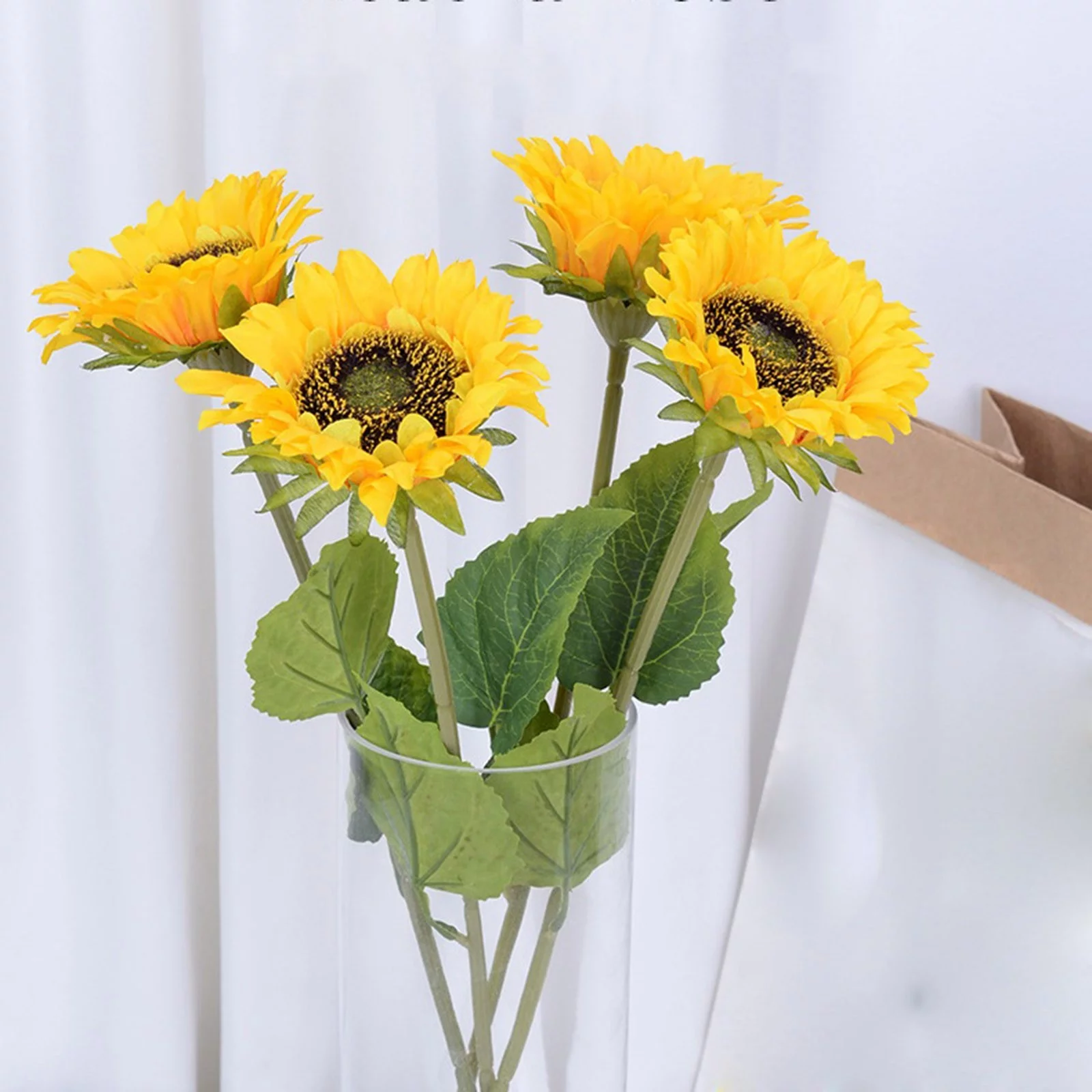 Yeetfub Fake Plants for Outdoors Indoor Mother Gift Sunflower Artificial Flower True Artificial Flower Home Office Wedding Decoration Arrangement Bouquet Decoration With Artificial Flowers