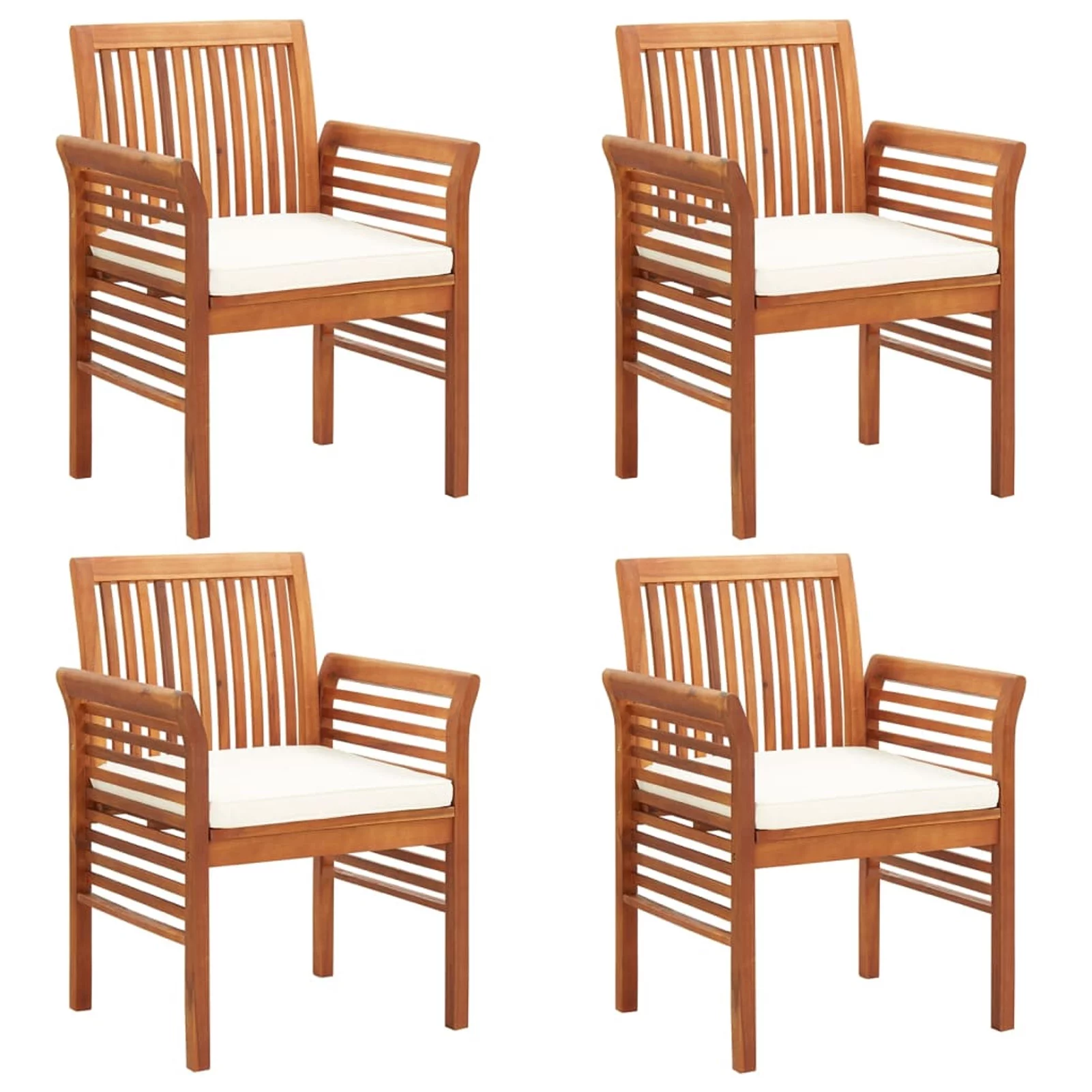 Aibecy Patio Dining Chairs with Cushions 4 pcs Solid Wood Acacia