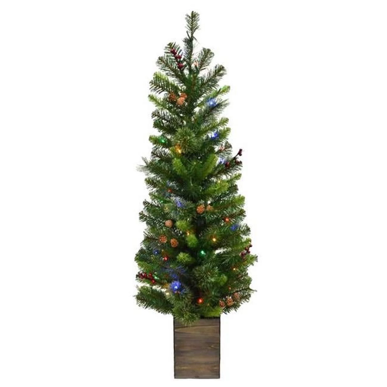Celebrations 9087038 4 ft. Slim LED Mixed Pine Color Changing Entrance Tree, Multi Color - 50 Count