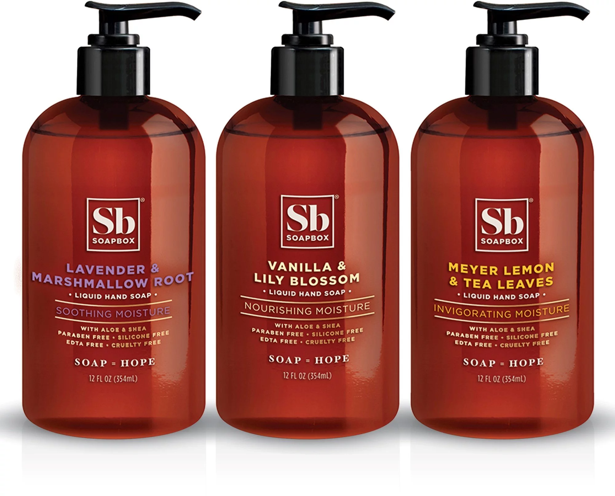 Soapbox Meyer Lemon & Tea Leaves, Lavender & Marshmallow Root & Vanilla & Lily Blossom Liquid Hand Soap Bundle 1 ea