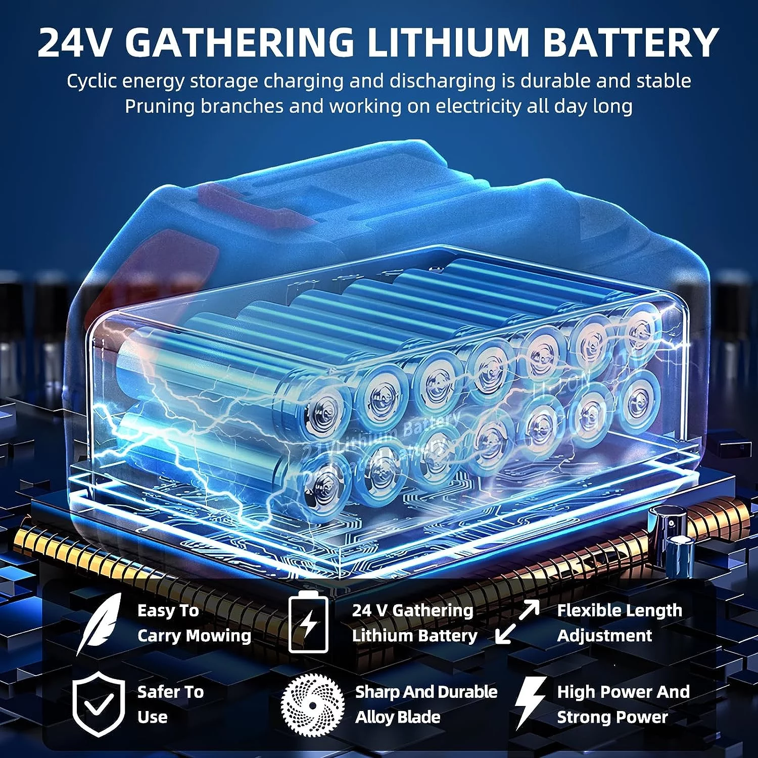 Cordless Weed Wacker, 24V String Trimmer with Auto Line Feed, 2 X 4.0Ah Weed Wacker Battery Operated, Electric Weed Eater with 4 Pcs Grass Cutter Spool Line