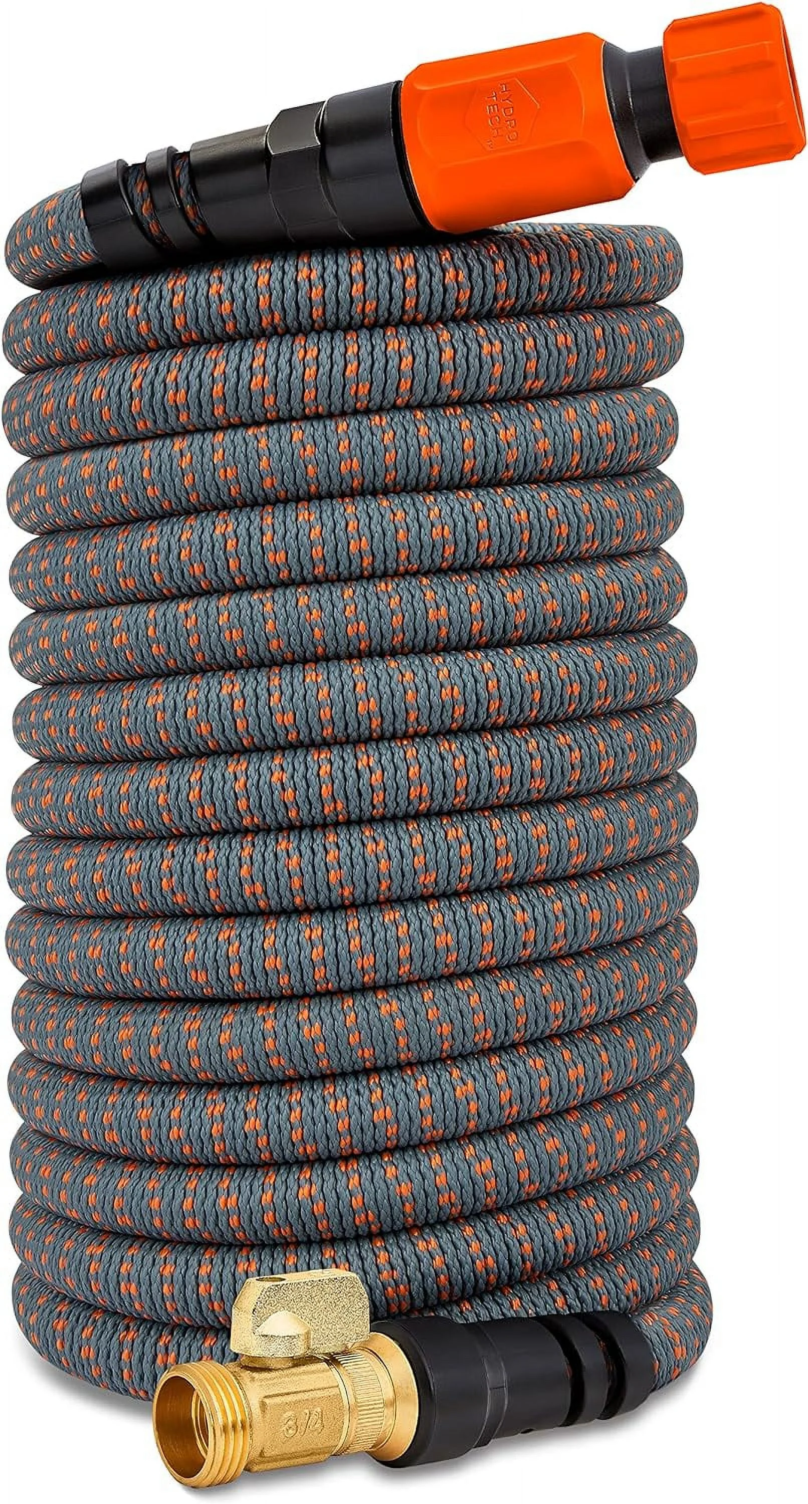 75 ft Expandable Garden Hose - Burst Proof & Lightweight, Flexible Water Hose with Durable Reinfordced Latex Core & Solid Brass Fittings for Lawn, Garden, Car Washing