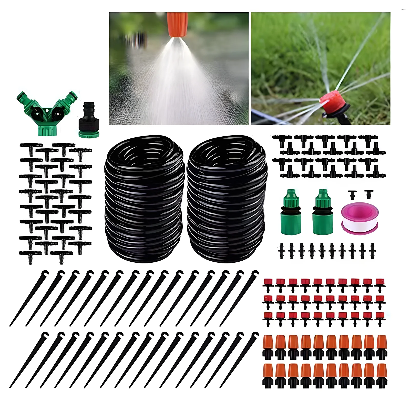 Irrigation System,Bed Patio Drip Kit Lawn 2x15m 4/7-inch Tube Flower Drip Qisuo Drip Diy Er Bed Dsfen