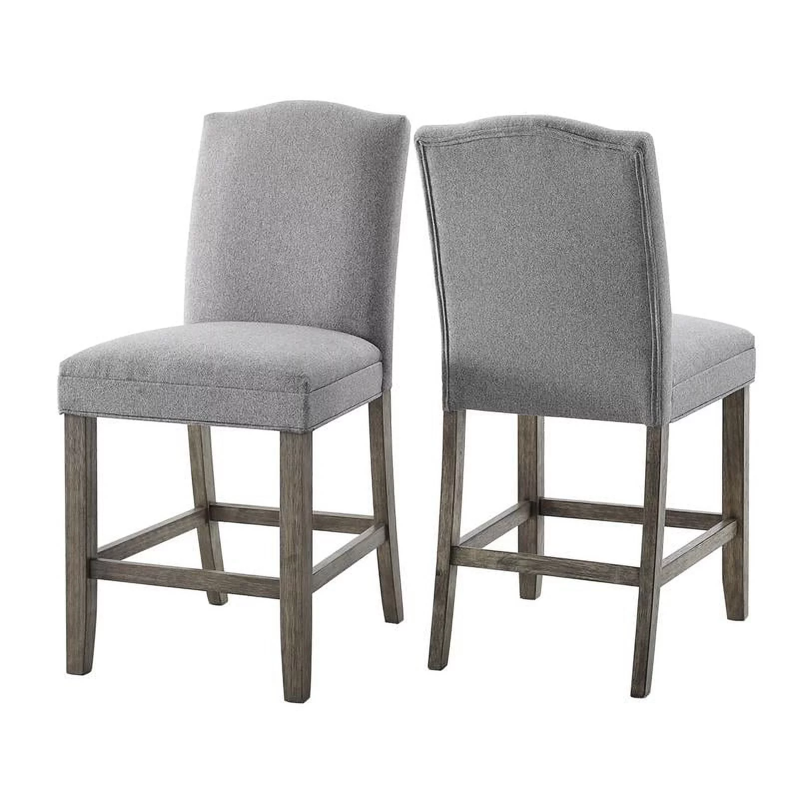 Bowery Hill Contemporary Driftwood and Gray Fabric Counter Chair