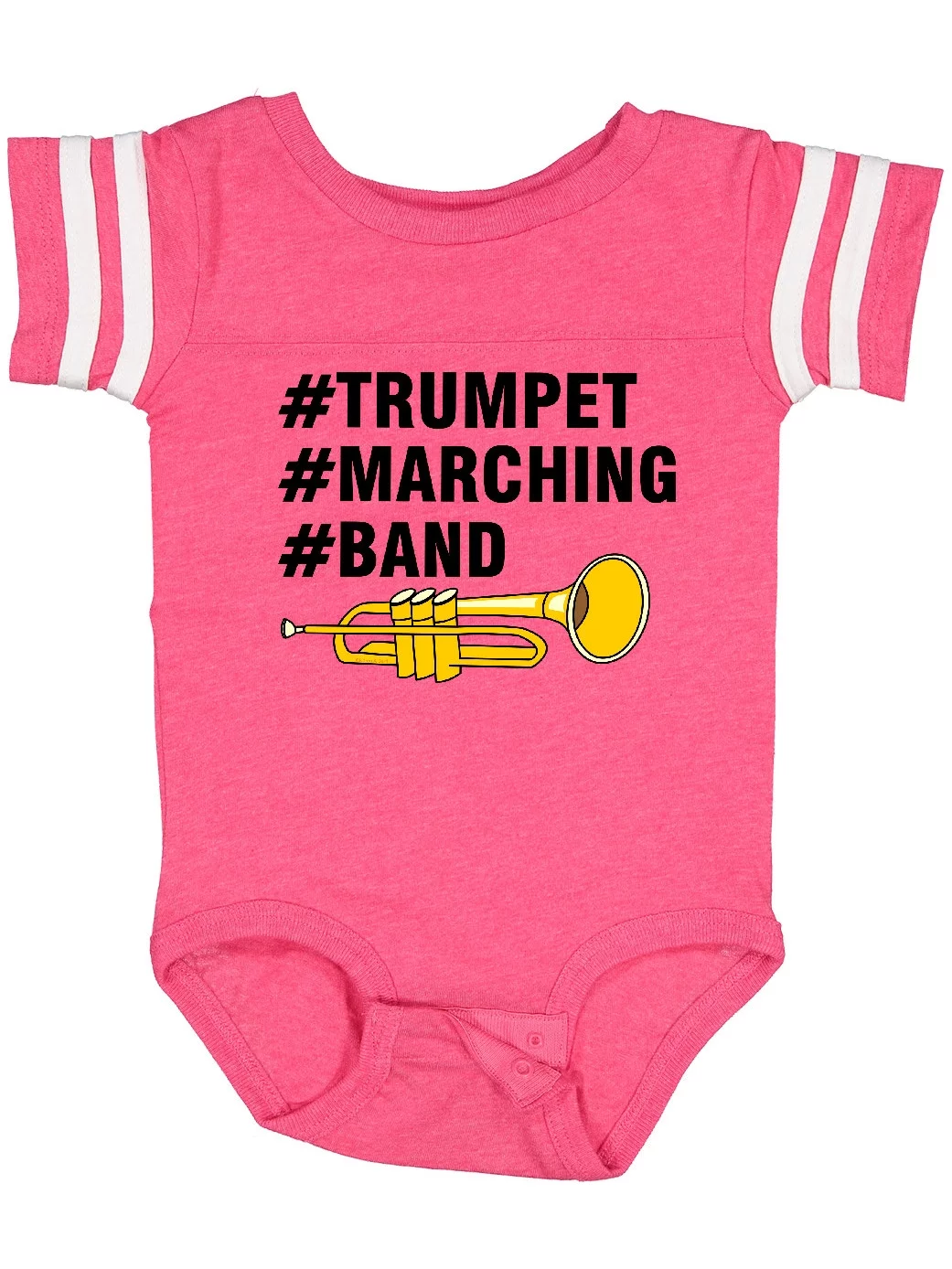 Inktastic #Trumpet #Marching #Band Hashtag Text Boys or Girls Baby Bodysuit