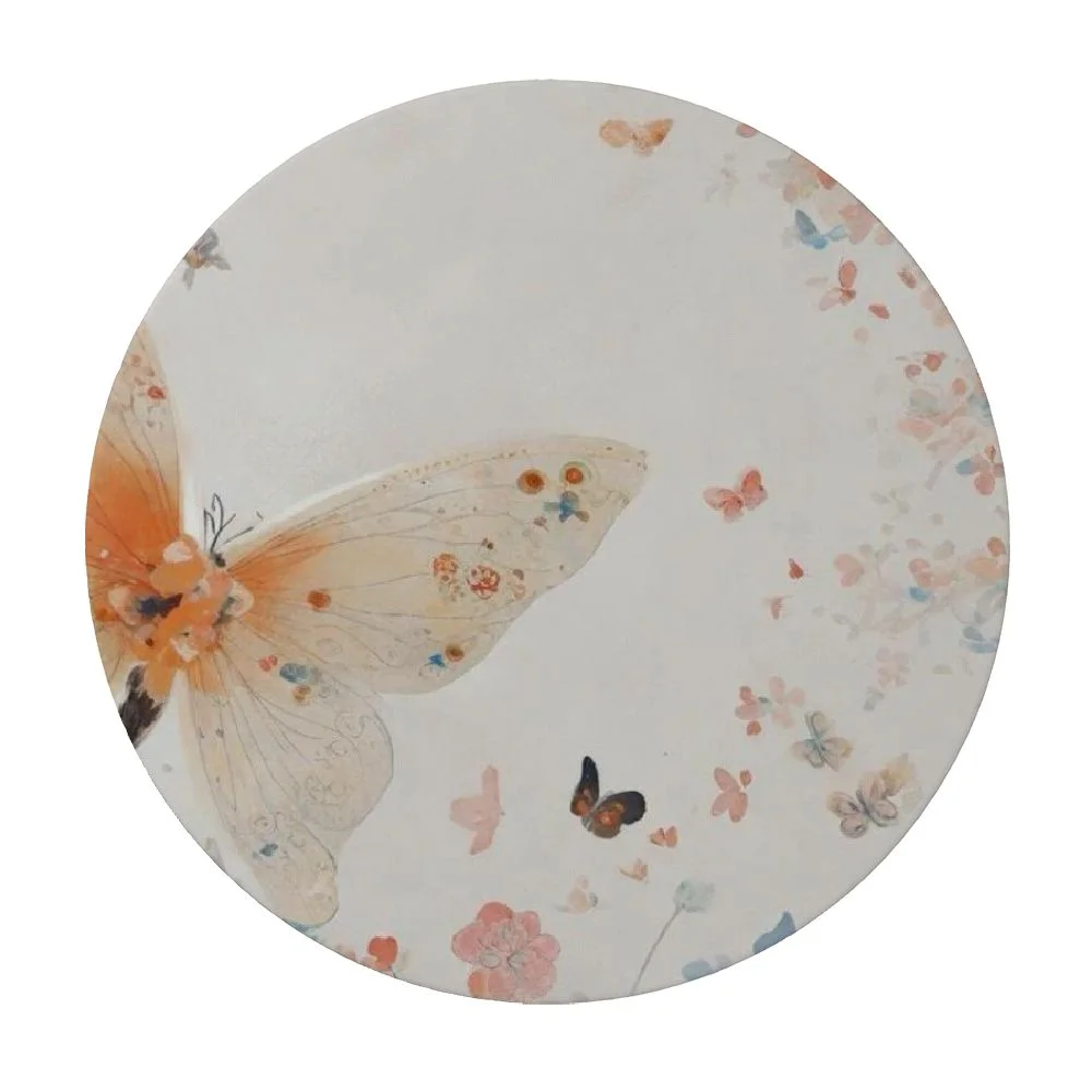 Nawypu Outdoor Fitted Round Tablecloth A-butterfly-1, Waterproof and Wrinkle Resistant, 100% Polyester Fiber, Easy to Install, Suitable for 36in-70in Round Tables White