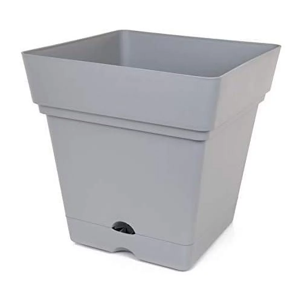 Garden w/Wheels, Large (14.5inW x 15inH), (Grey) - Colorful, Flower , Planter