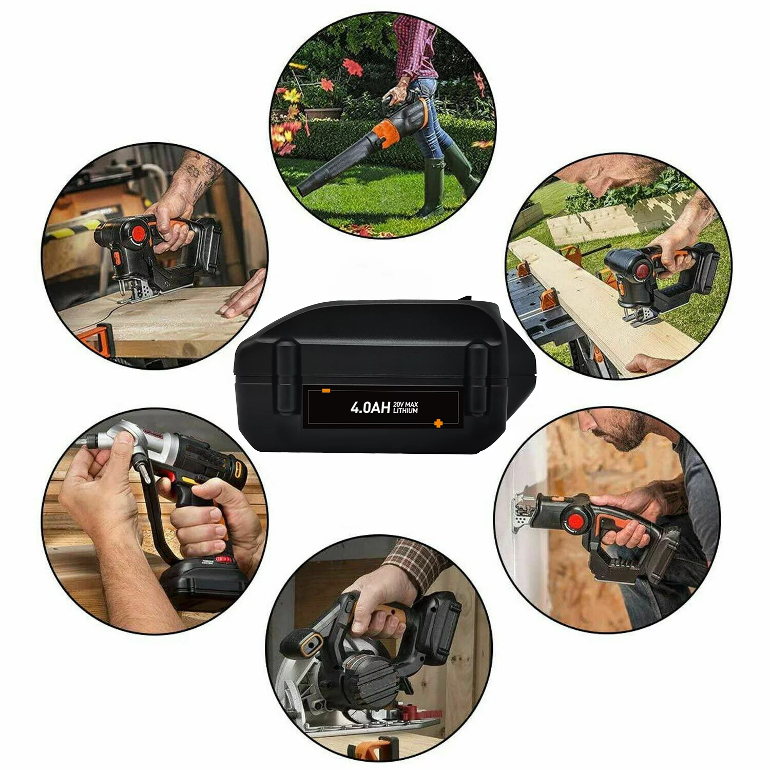 For WORX Battery WA3520 20V 4000mAh Li-ion Black DAN