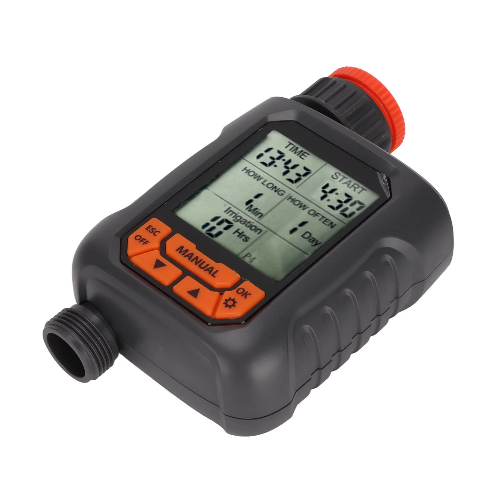 Ouitble Sprinkler Timer Irrigation G3/4 Sprinkler Timer IP65 Waterproof Large LCD Display Digital Irrigation Controller with Copper Adapter