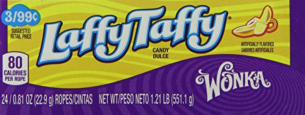 Wonka Rope, Banana, 0.81-Ounce Packages (Pack Of 96)