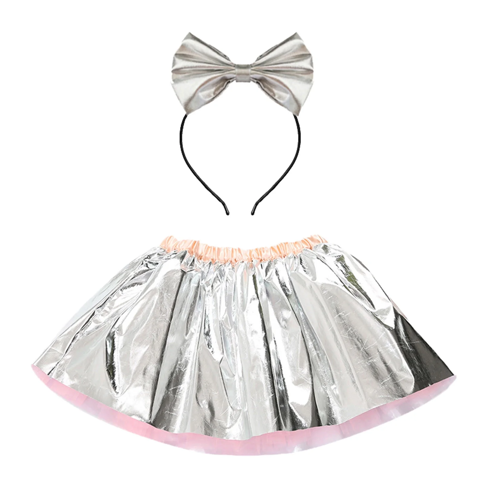 Winter Denim Skirt Kids Girls Ballet Skirts Party Tulle Dance Skirt Bow Hairband Set Skirt With Shorts Underneath Plus Size