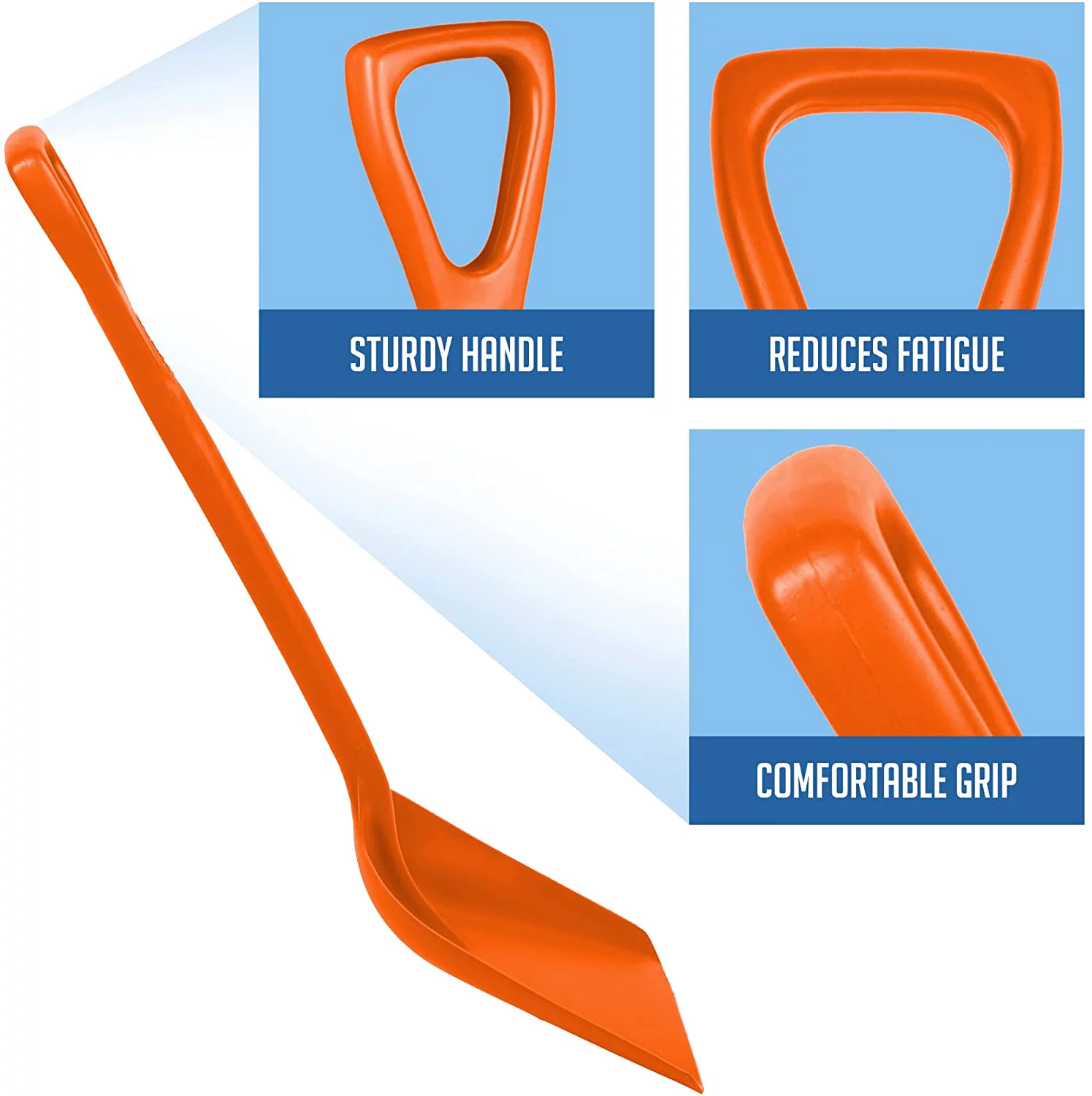 Remco Hygienic Shovel,37.5 in L,D Handle 69817