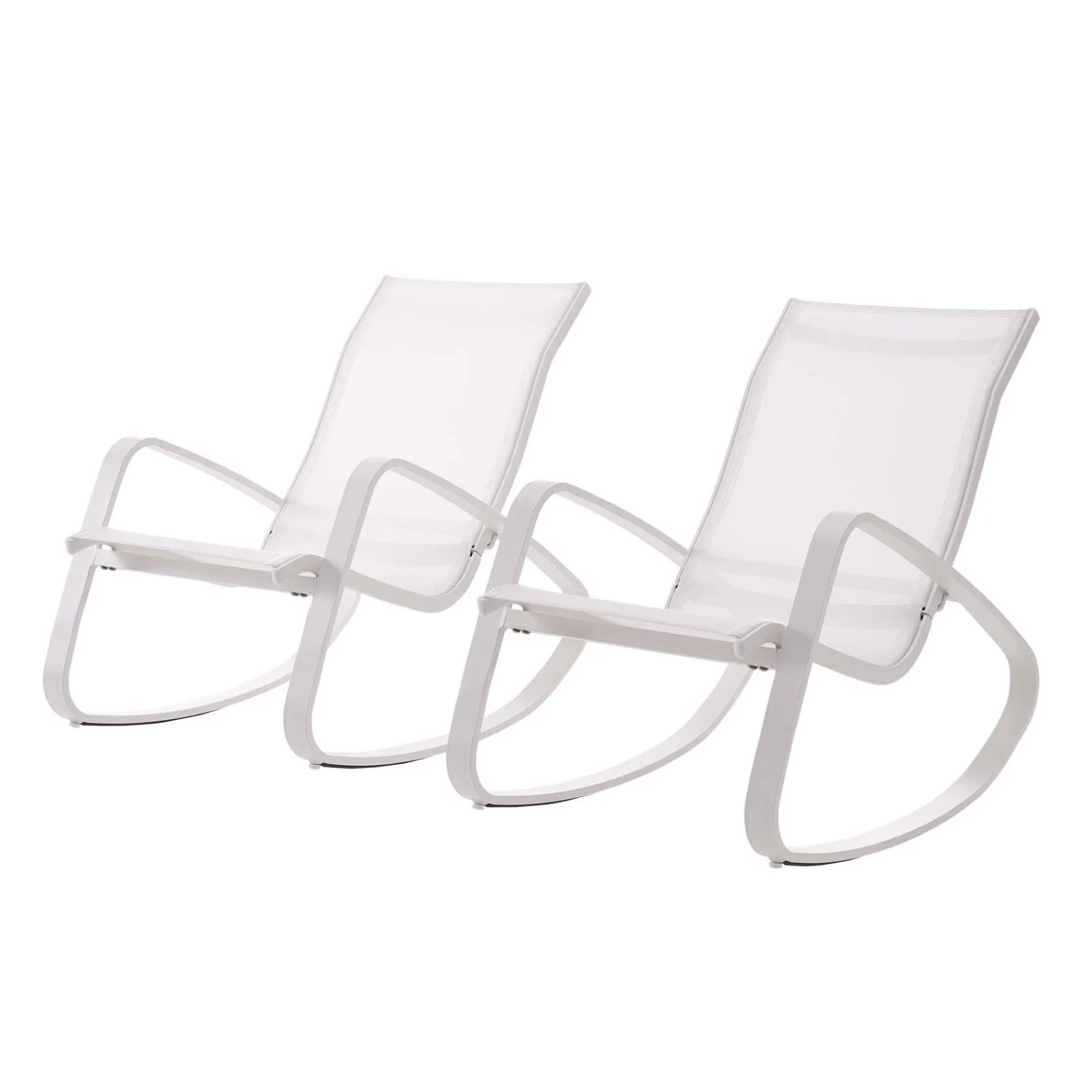 Lounge Chair Armchair, Set of 2, King, White, Metal, Outdoor Patio Balcony Cafe Bistro Garden Hospitality Restaurant, Modern Contemporary HB33211