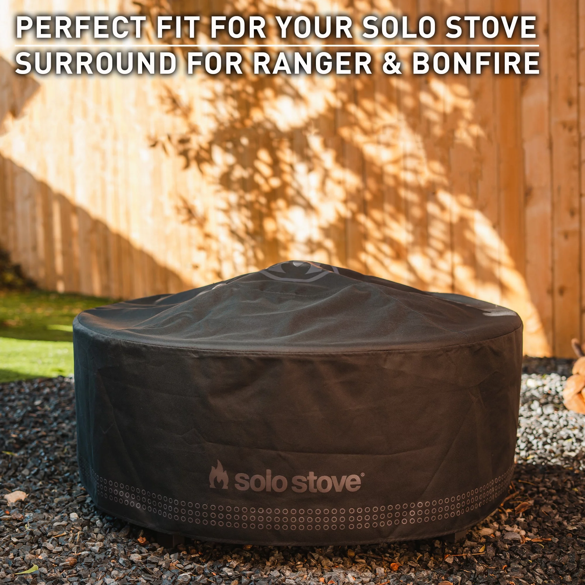 Solo Stove Surround Shelter Small | Protective Cover for Fire Pit Surround Table, Weather-Resistant, Solution Dyed Acrylic/ PVC Backing/ Aluminum Support Stays, Dims (HxDia): 20.8 x 42.5 in, Black