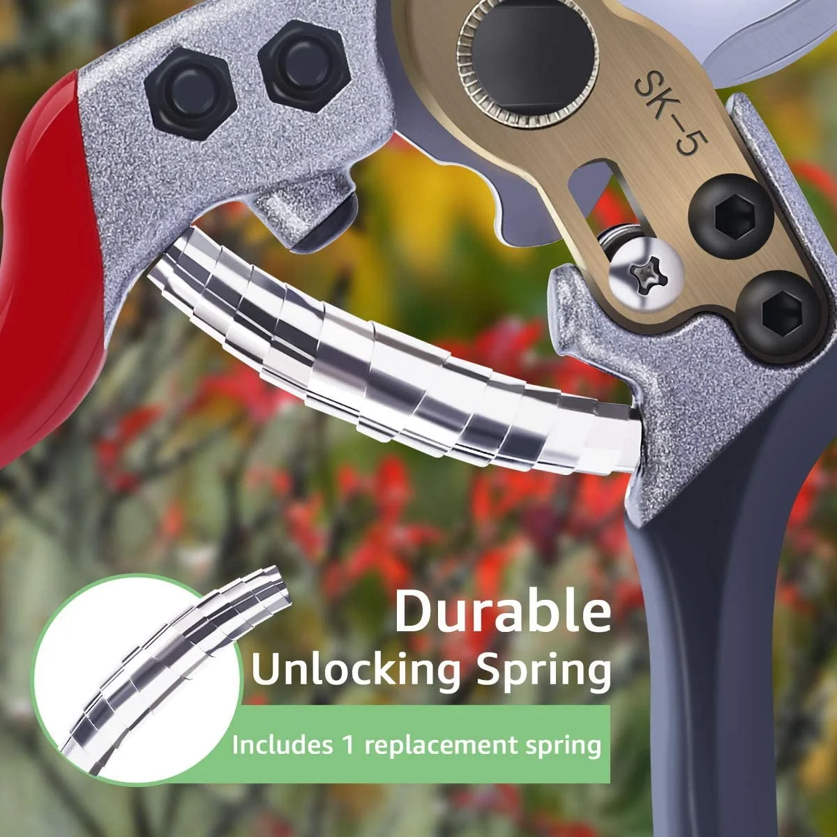 Pruning Shears  Durable Garden Shears with SK5 Steel Blades and Soft-Grip Handle Heavy Duty Plant Flower Tree Branch Cutter Ratchet Pruning Shears Grafting Garden Tool