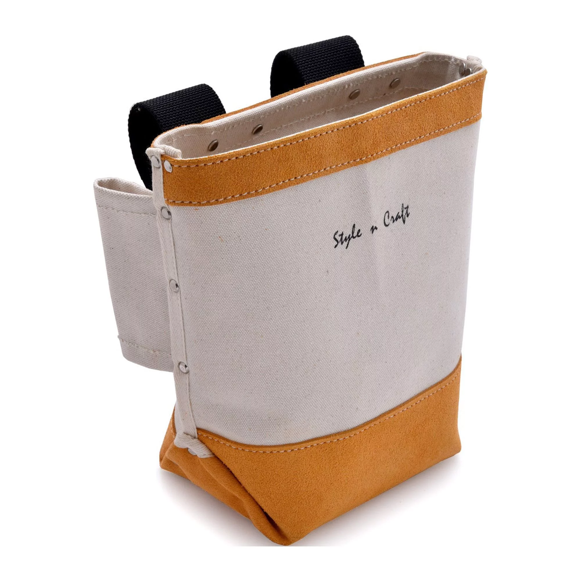 97515 - Bolt Bag with 2 Bull-Pin Loops in Canvas and Suede Leather Combination | Style n Craft