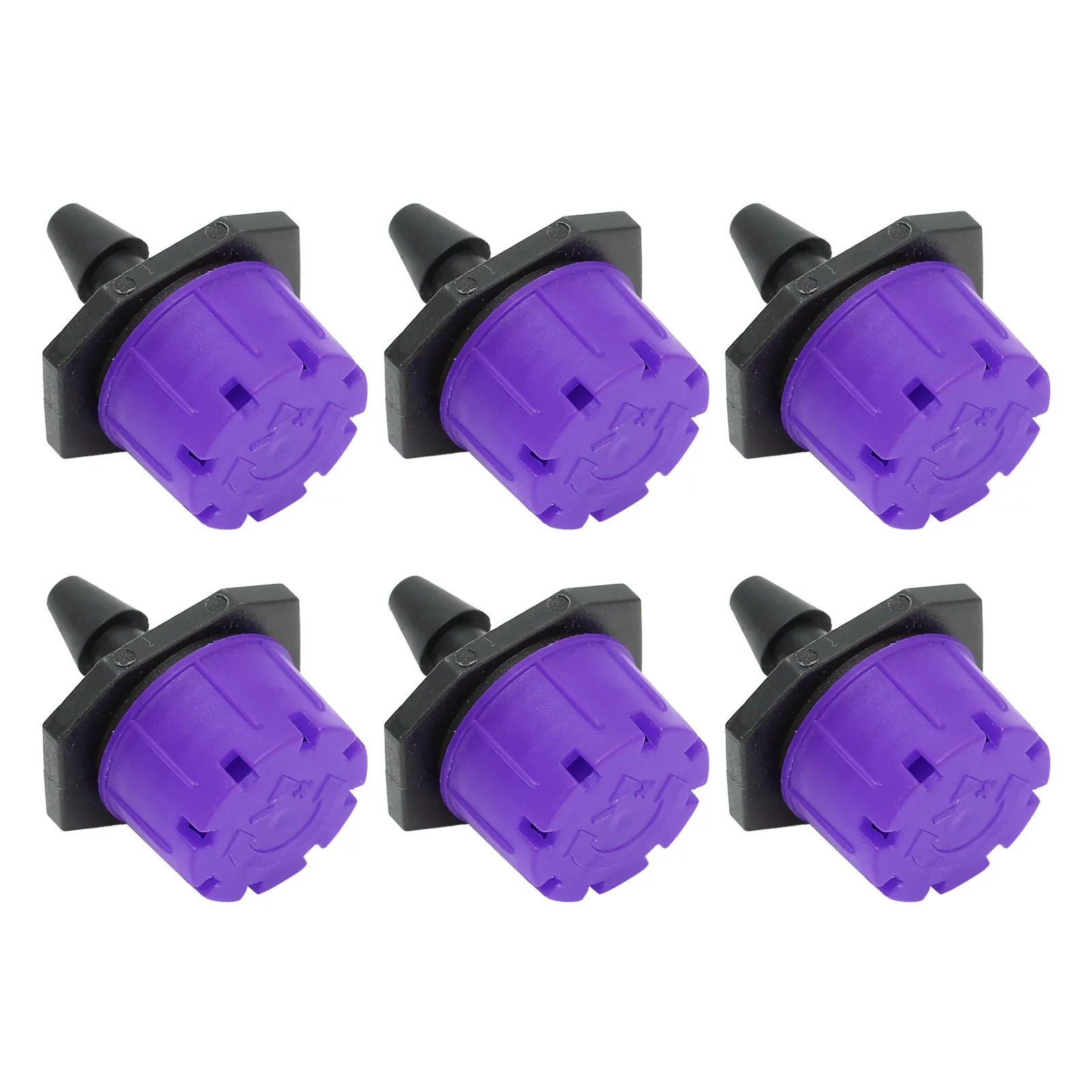Jadeshay Sprinkler Nozzle 100PCS 360 Degree Adjustable Irrigation Sprinkler 1/4in Drip Irrigation Emitter for Watering System(purple)