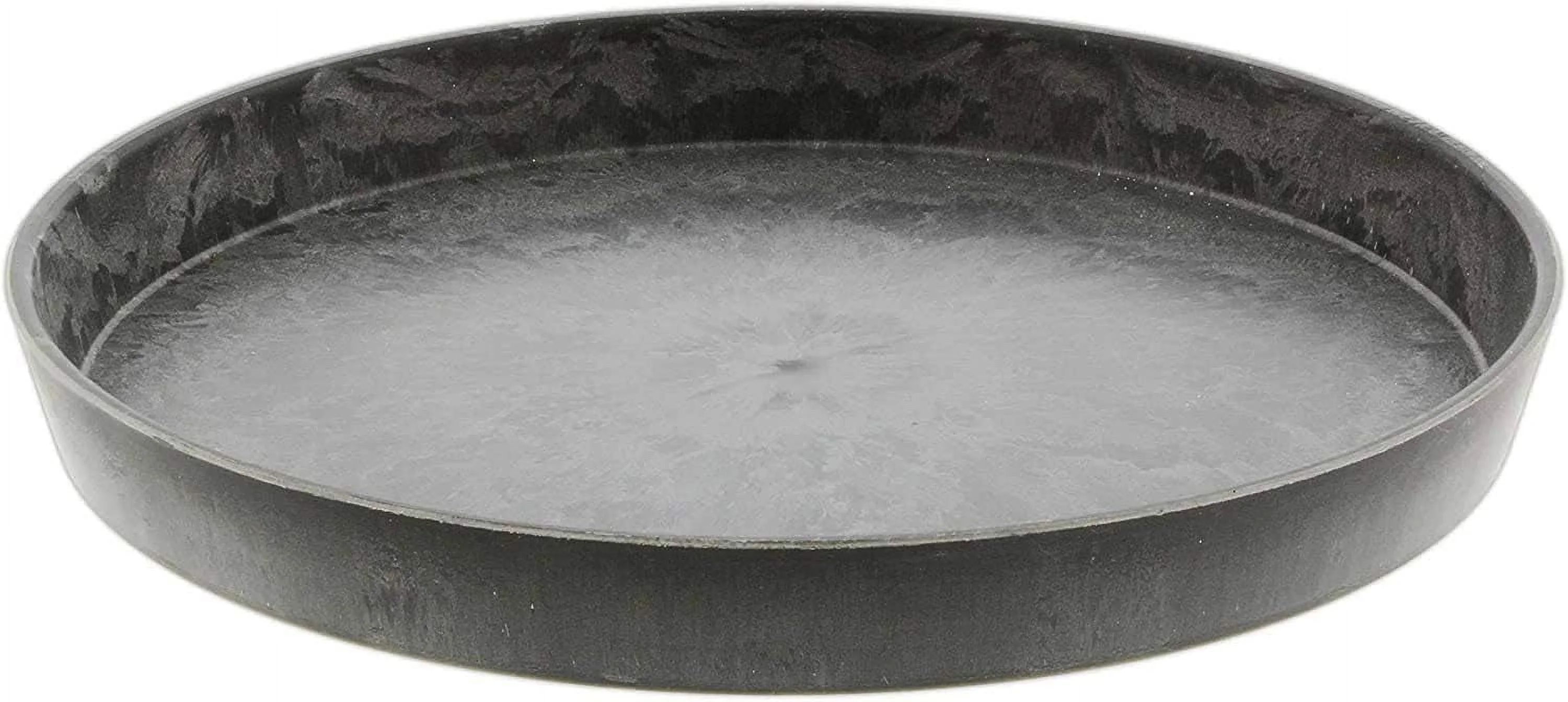 Hard Plastic Plant Saucer, Faux Slate Look - Unique Planter Tray Decoration For Indoor Outdoor Home Garden Decor (8.25