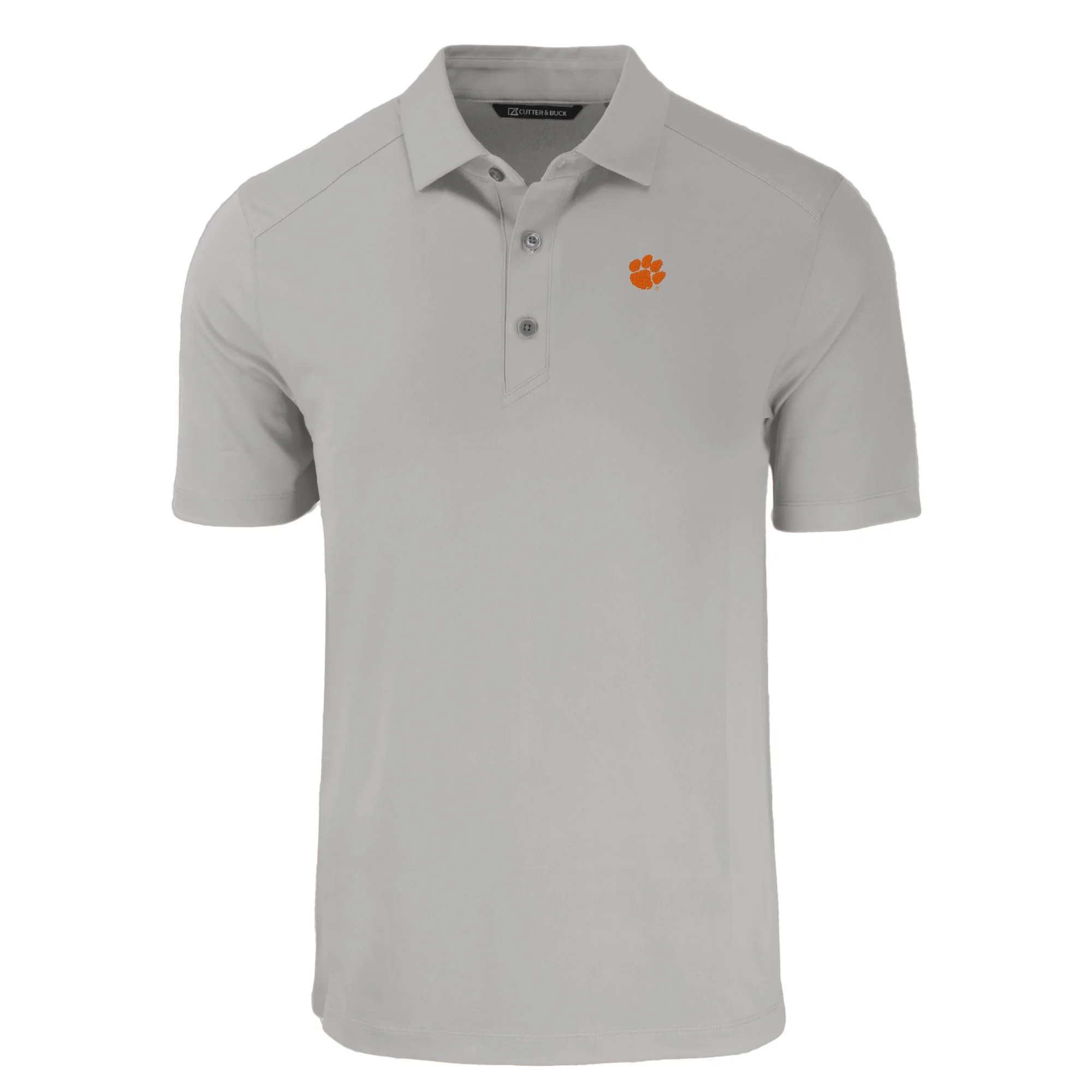 Men's Cutter & Buck Gray Clemson Tigers Forge Eco Stretch Recycled Polo