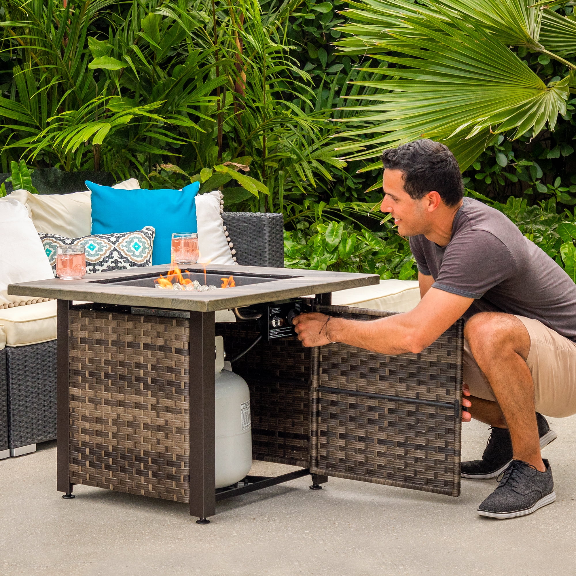 Endless Summer - The Quinn 30 Inch Square Gas Fire Table