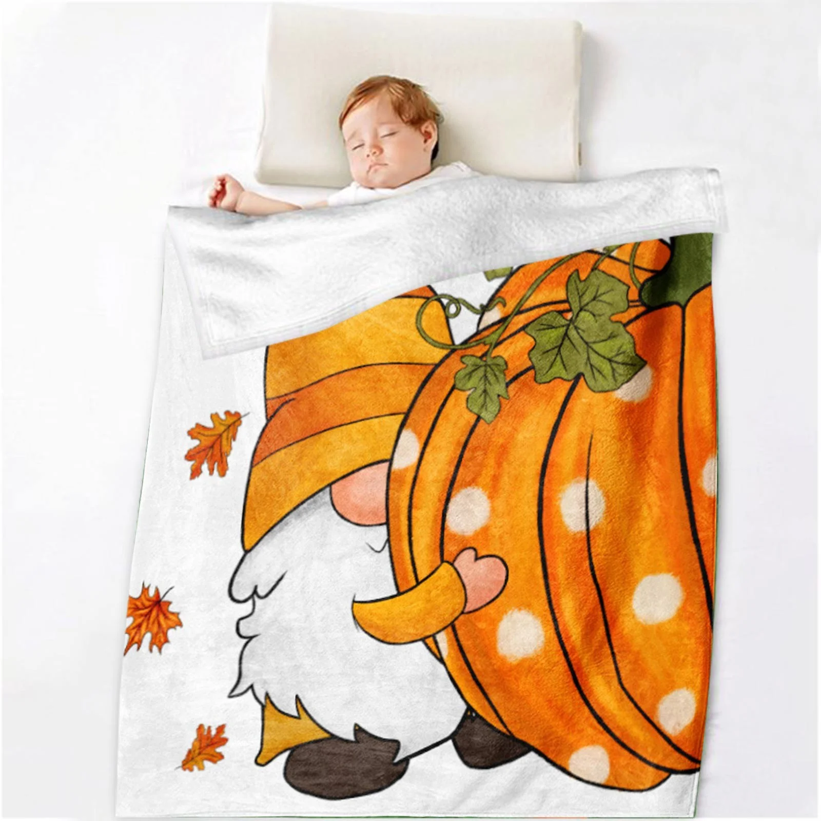 SIfdSeng Thermal Blanket Thanksgiving Blanket Pink Pumpkin Super Soft Flannel All Season Lightweight Living Room Bedroom Warming Blanket Room Gift Yellow Pumpkin 70*100Cm / 27.65*39.37Inch