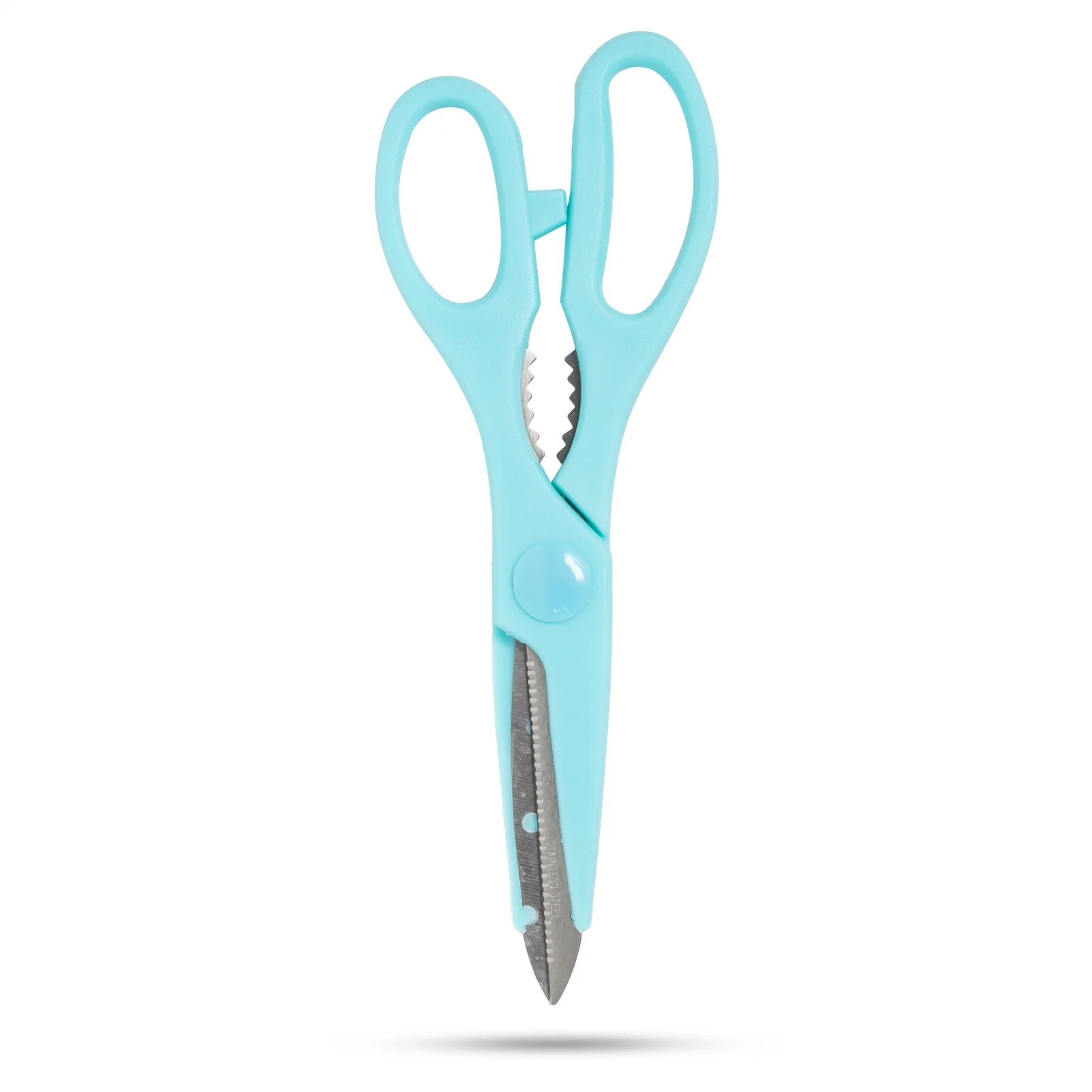 Beille 8.5 Inch Stainless Steel Kitchen Scissors Shears Bottle Opener - Teal