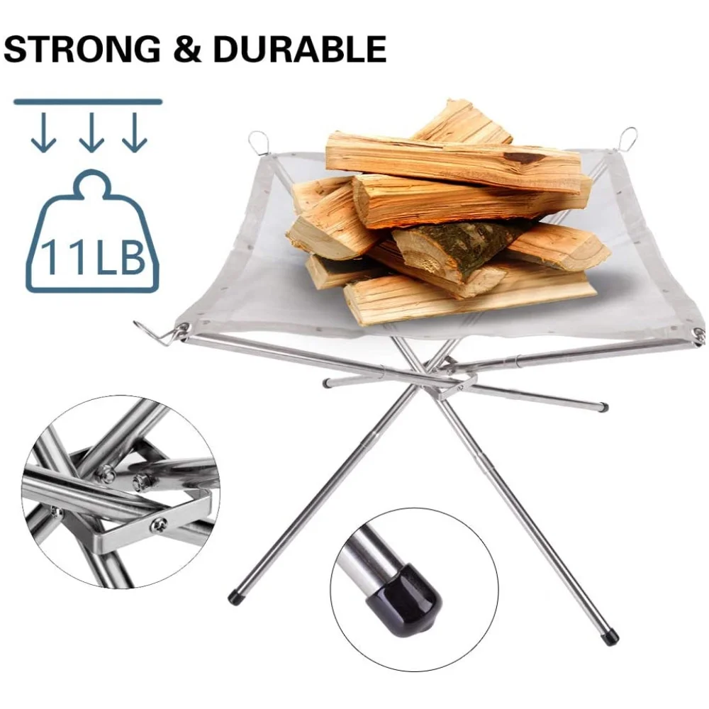 Fire Pit,Heat-resistant Campfire Bbq Outdoors Heat-resistant Campfire Fire Pit Campfire Bbq Picnic With Carry Outdoors Mesh With Carry Stainless Steel Carry Outdoors Heat-resistant Twirltide