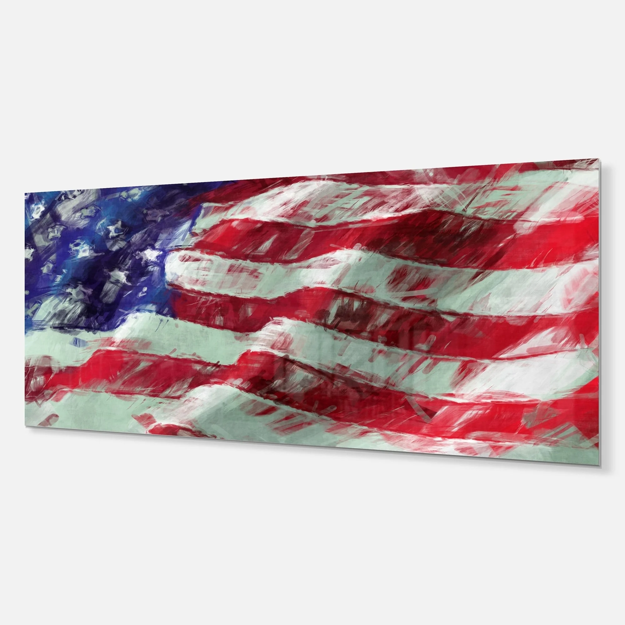 USA Flag Abstract Art' Map & Flag Metal Wall Art