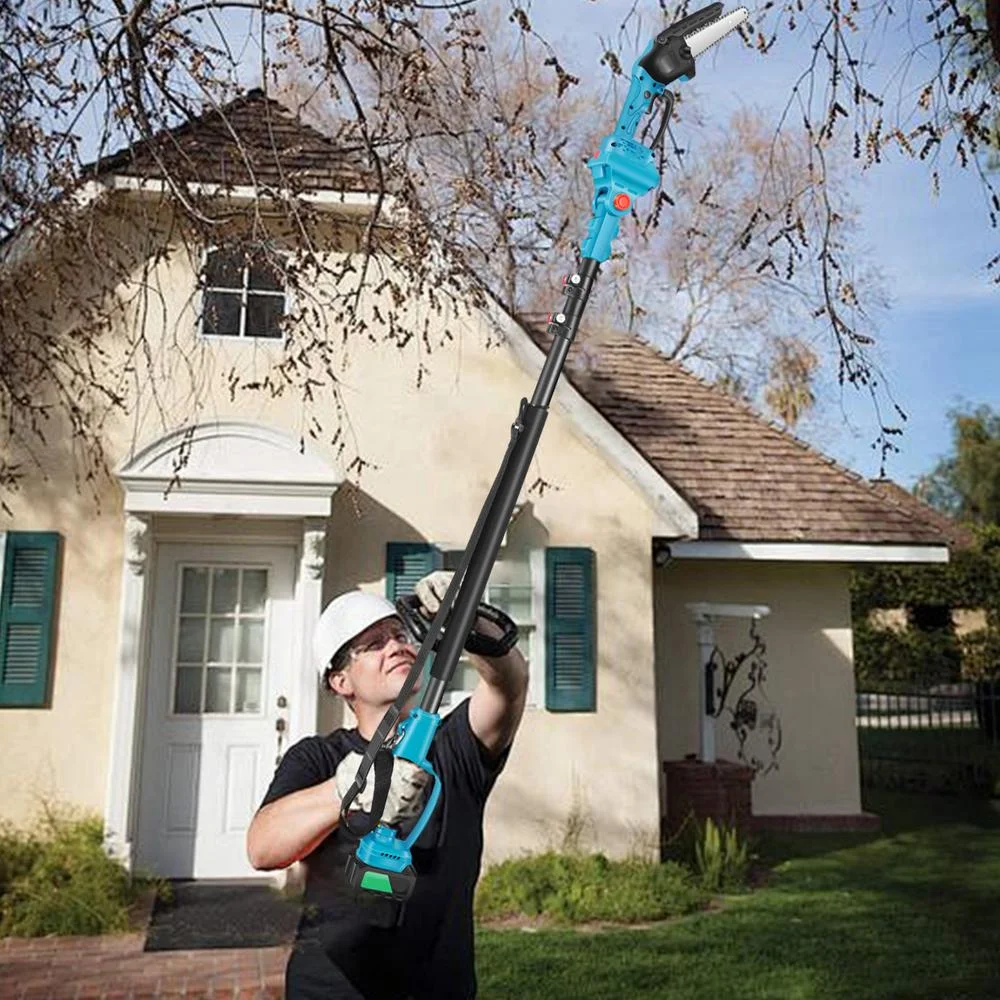 PWTOOL 2-in-1 Cordless Pole Saw | Handheld Mini Chainsaw Electric High Branch Saw | Pruning Shears Chainsaw for Courtyard Household and Garden Maintenance
