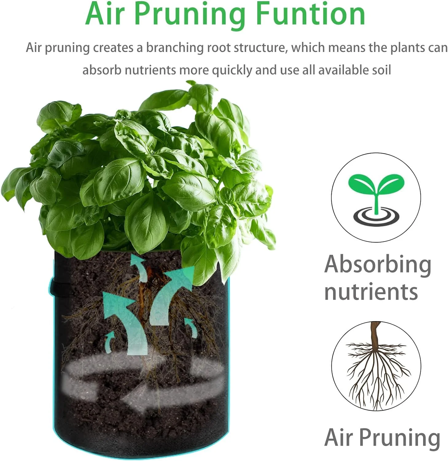 Zhuge 4 Pack Potato Grow Bags 10 Gallon with Flap, Heavy Duty Fabric with Handle and Harvest Window, Non-Woven Planter Pot Plant Garden Bags to Grow Vegetables Tomato, Black