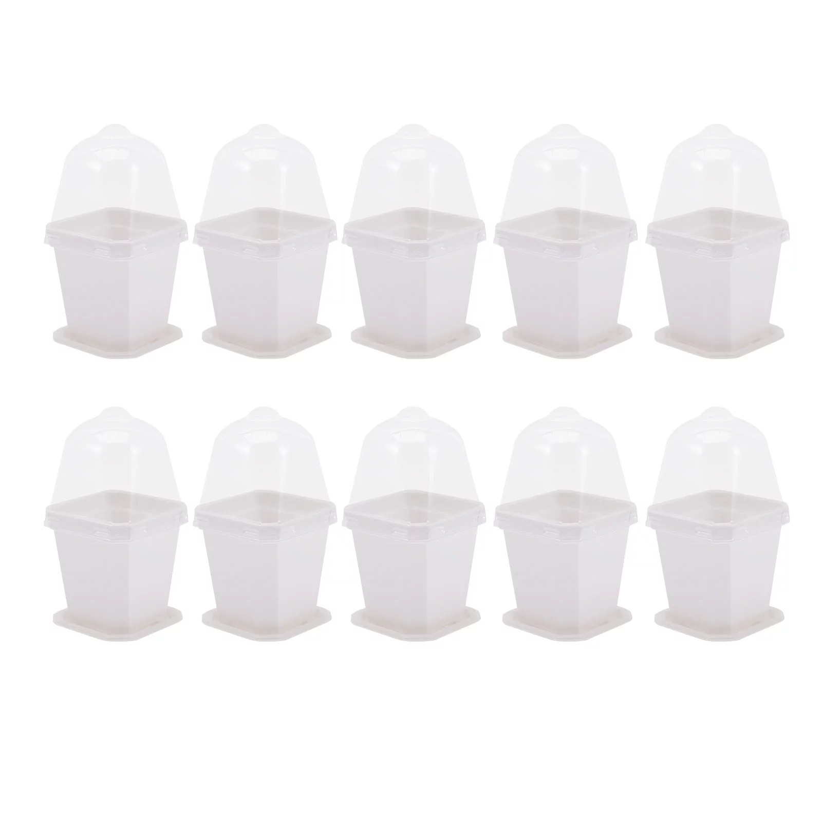 House Plant Pot Garden Things Seedlings Pots Nursery Stuffed Flower Sowing Accessory Outdoor Planter White Abs 10 Sets