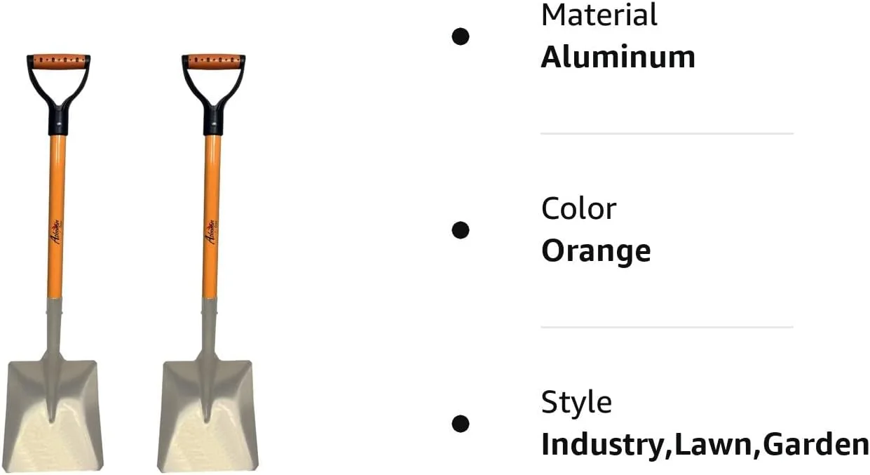 Ashman Snow Shovel with Large Scoop and Heavy Duty Handle (2 Pack)