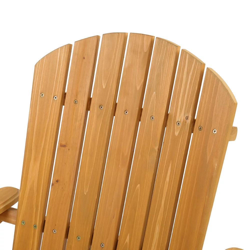Folding Wooden Adirondack Lounger Chair Brown