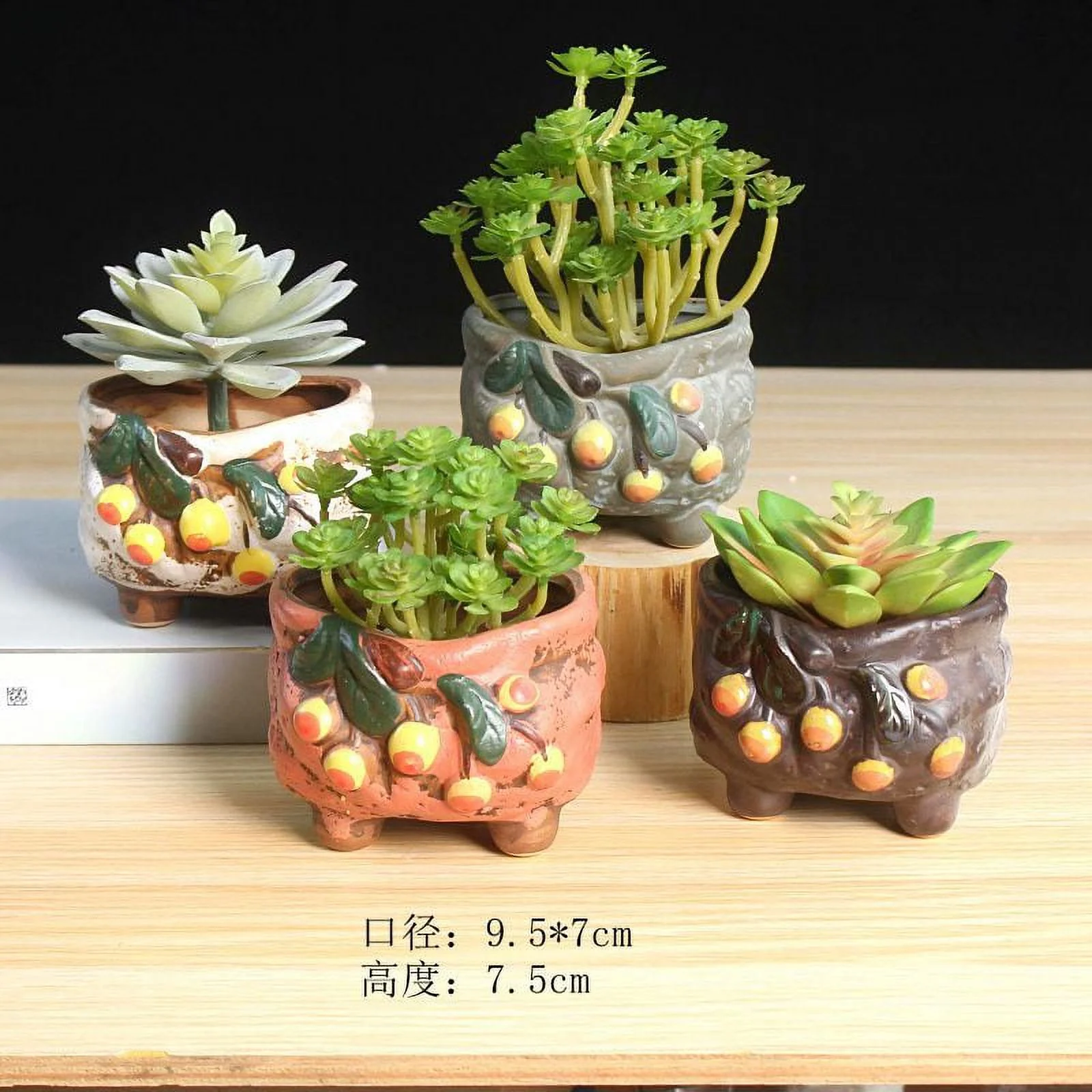 Hand-painted Ceramic Succulent Plant Pot, Korean Style Small Succulent Flower Pot, Desktop Mini Planter