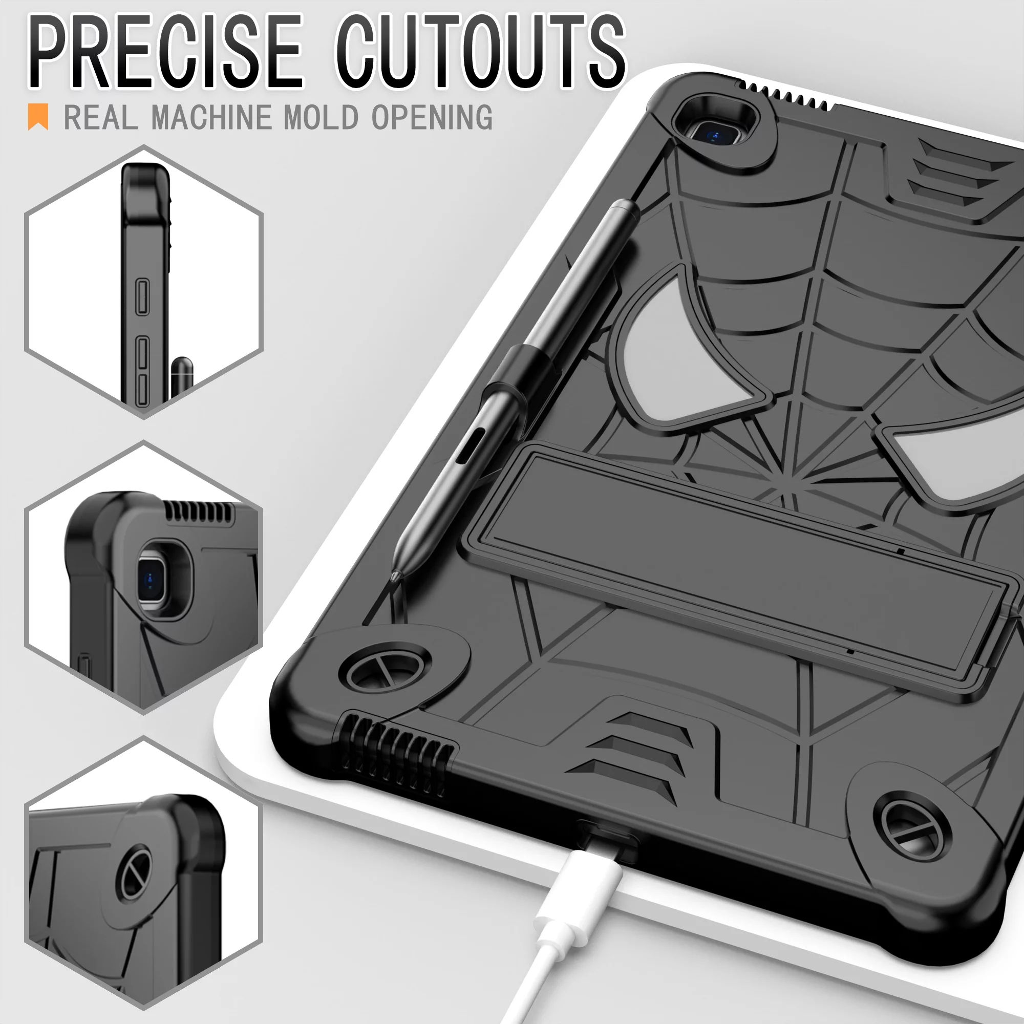 Dteck for Samsung Galaxy Tab S6 Lite Case 2022/2020 Model SM-P610/P613/P615/P619 with Pencil Holder, Heavy Duty Hybrid Shockproof Rugged Kids Case with Kickstand Crossbody Shoulder Strap,Black