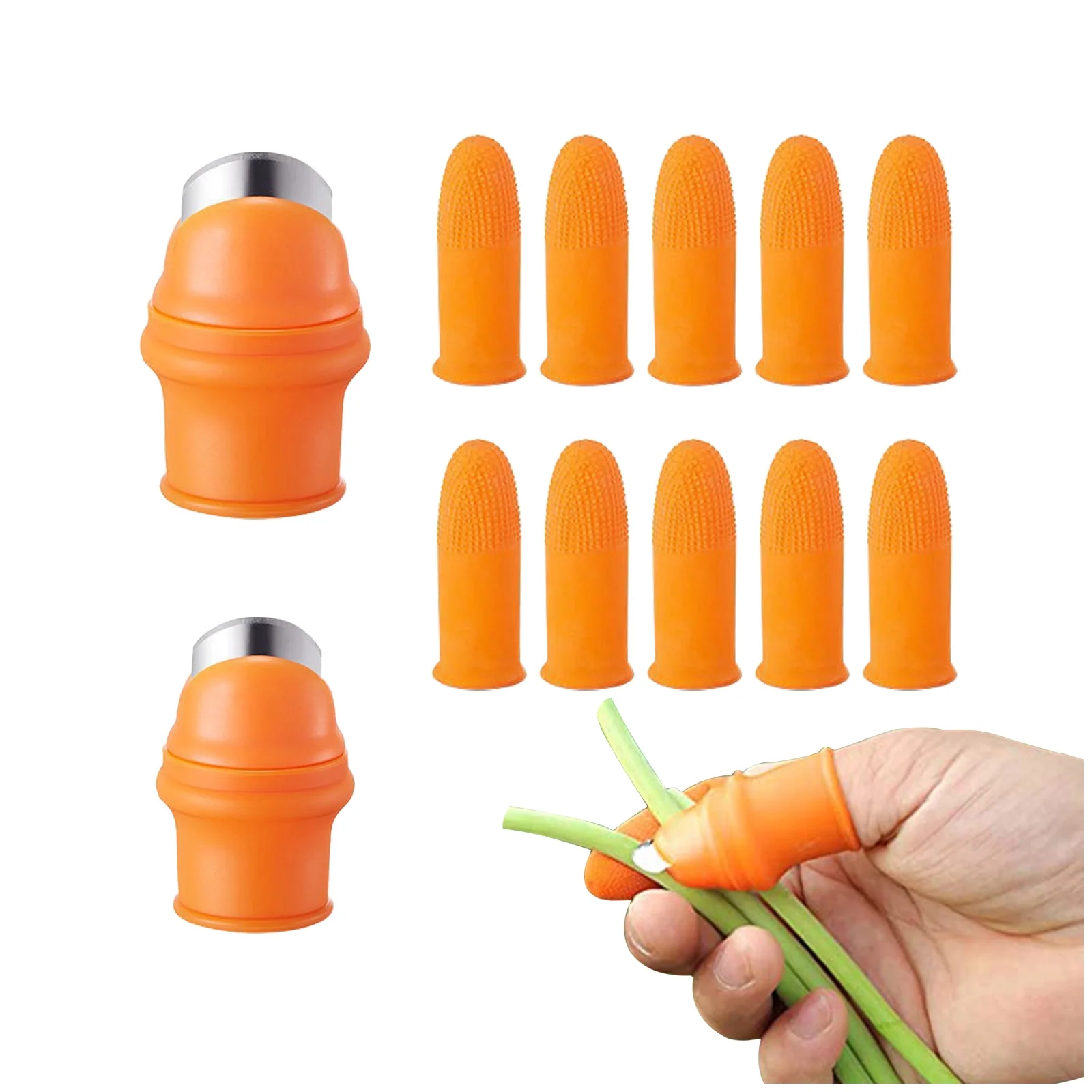12Pcs Gardening Silicone Thumb Knife Harvesting Tool Vegetable Fruit Picking Knife Garden Tools For Trimming