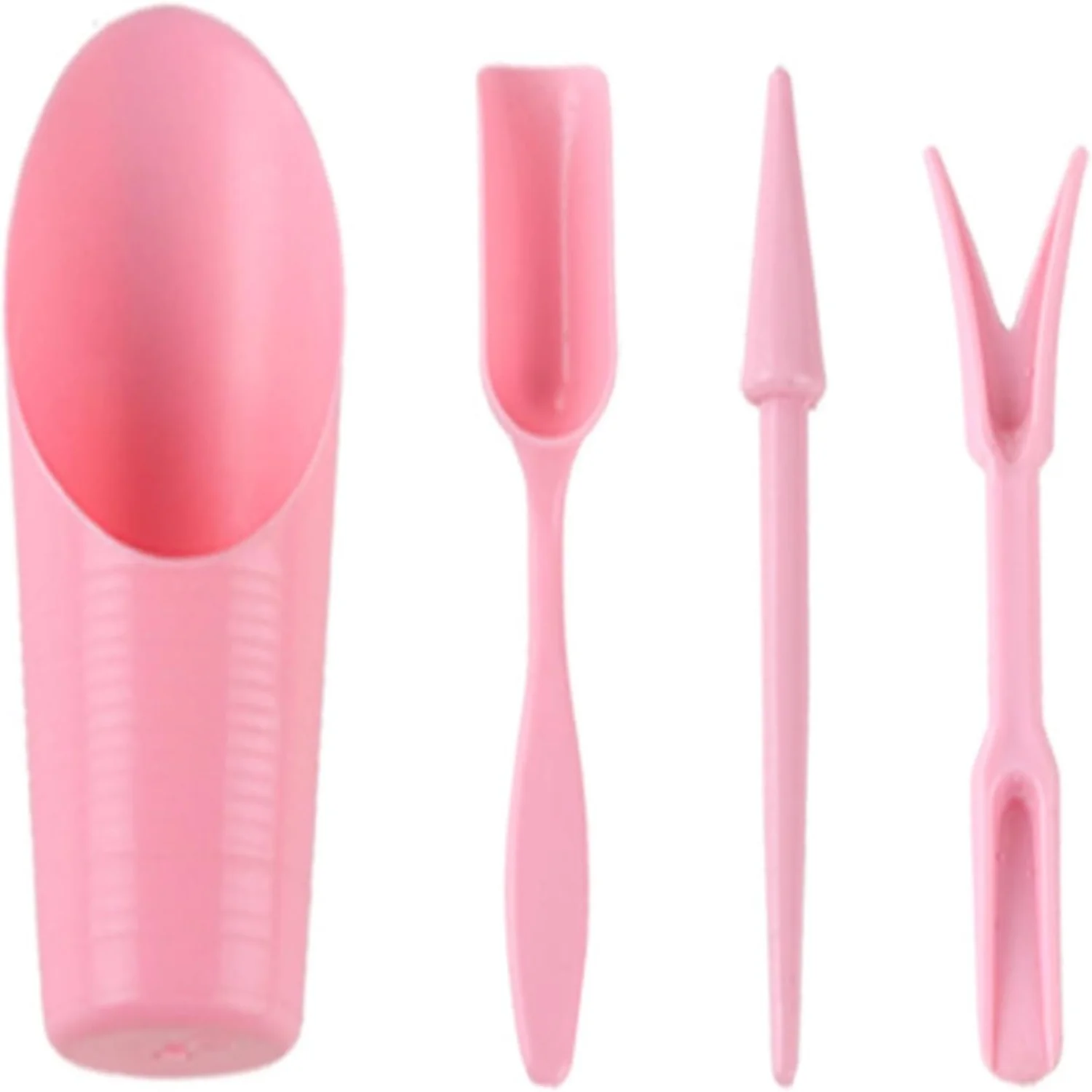 Convenient and practical 4pcs Pink DIY Gardening Set: Easy Indoor Plant Maintenance with Essential Succulent Care Tools  including Fertilizer Hole Lifter  Scoop  and Shovel. Great for Beg