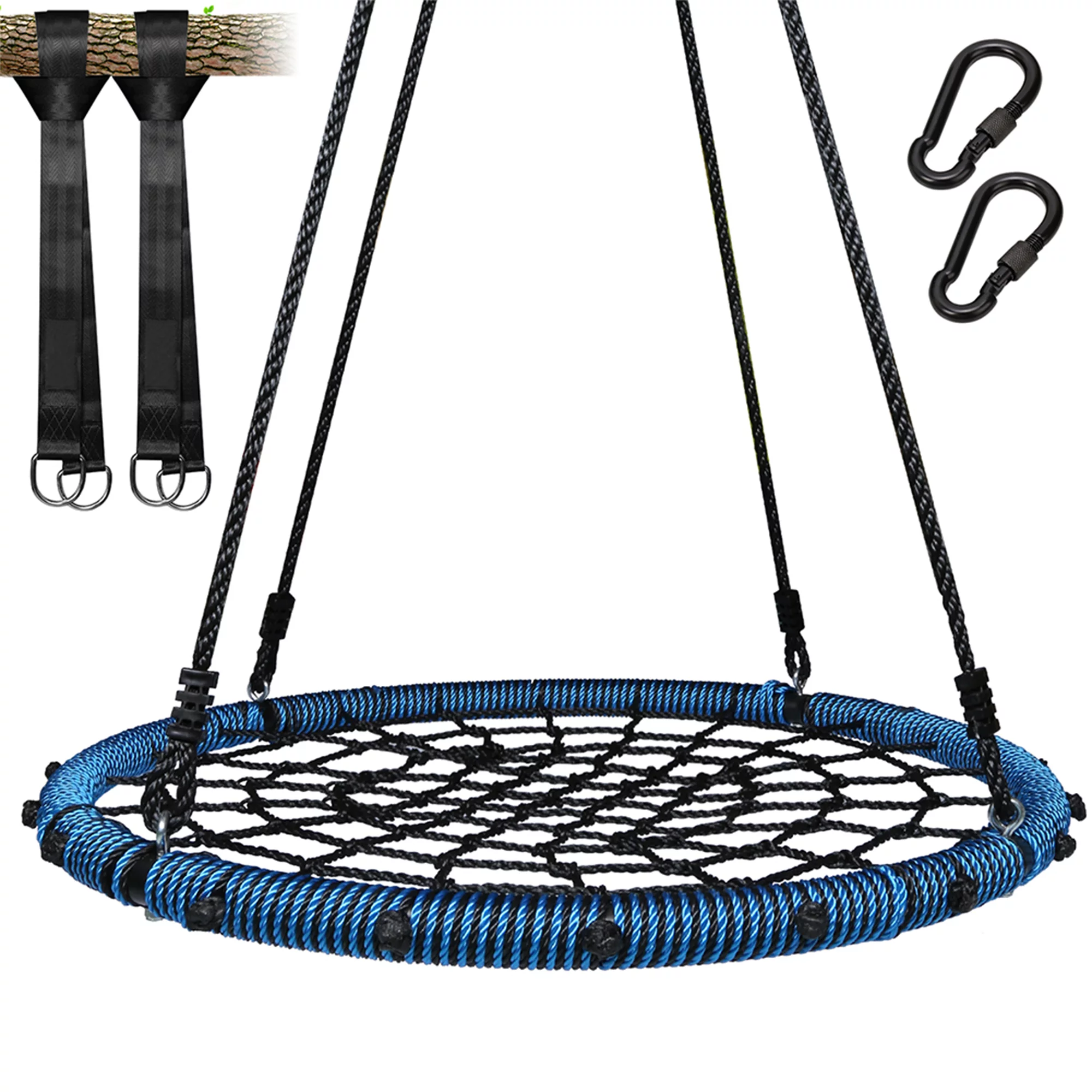 KLOKICK 700lbs Saucer Spider Web Tree Swing 40 inch for Kids Adults