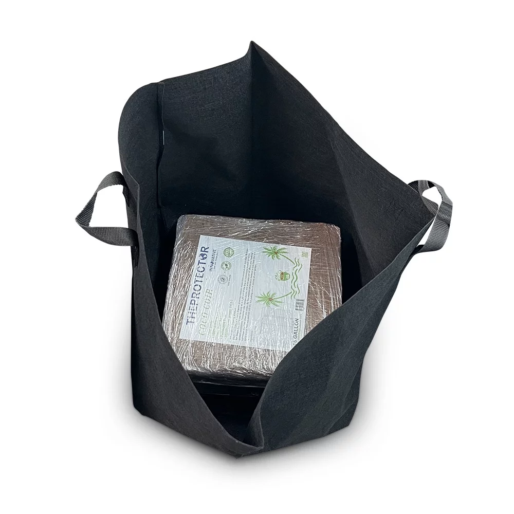 COCO COIR 7 GAL. NAKED BLOCK / COMPRESSED COCO COIR, GROW MEDIA, Fabric pot included (Gift)