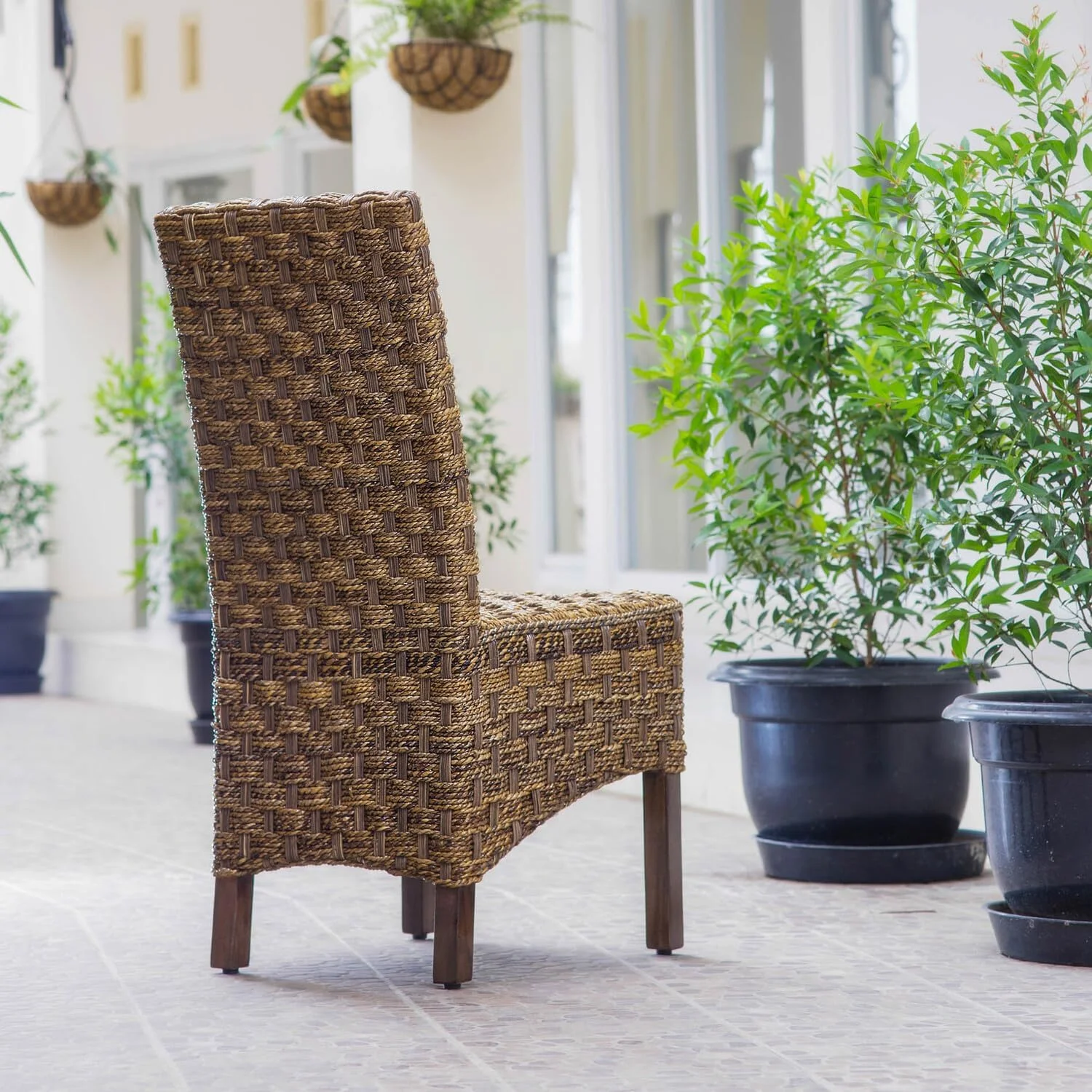 HBLUKDL Piece Manila Abaca/Rattan Wicker Dining Chair