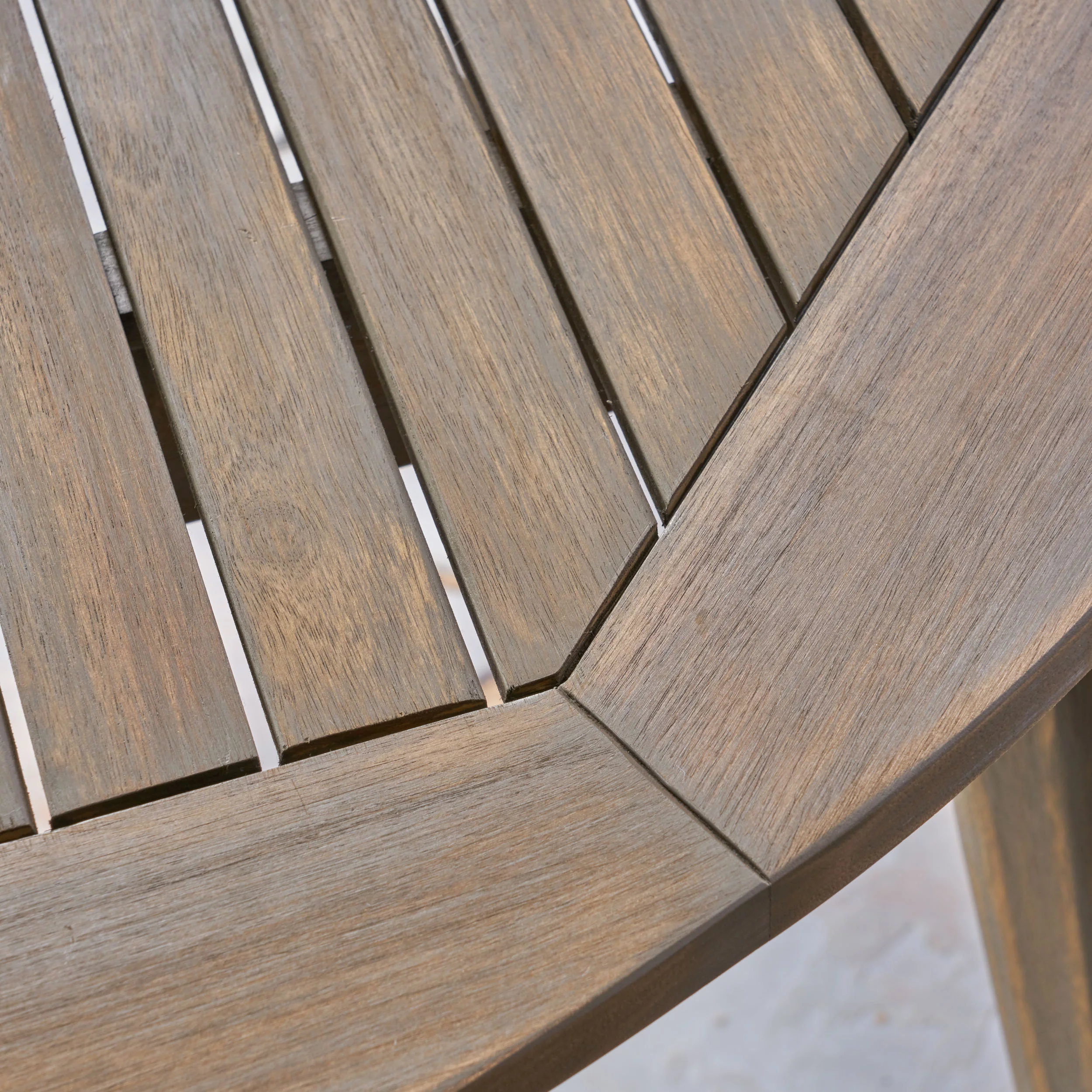 Noble House Haley 5 Piece Wooden Round Patio Dining Set in Gray