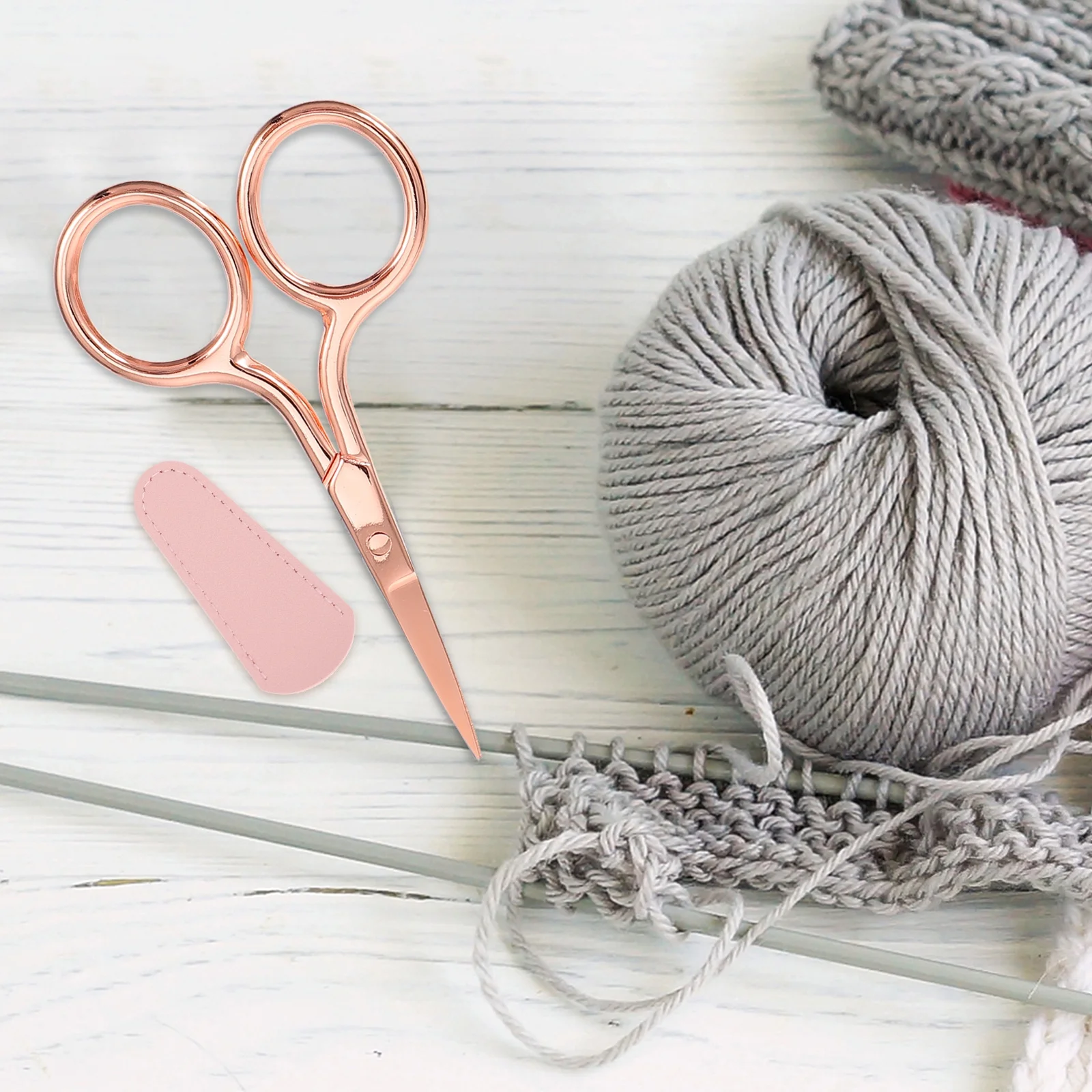 6 Pcs Razor Eyebrow Trimming Scissor Cover Scissor Protector Scissors Set Protection Leather