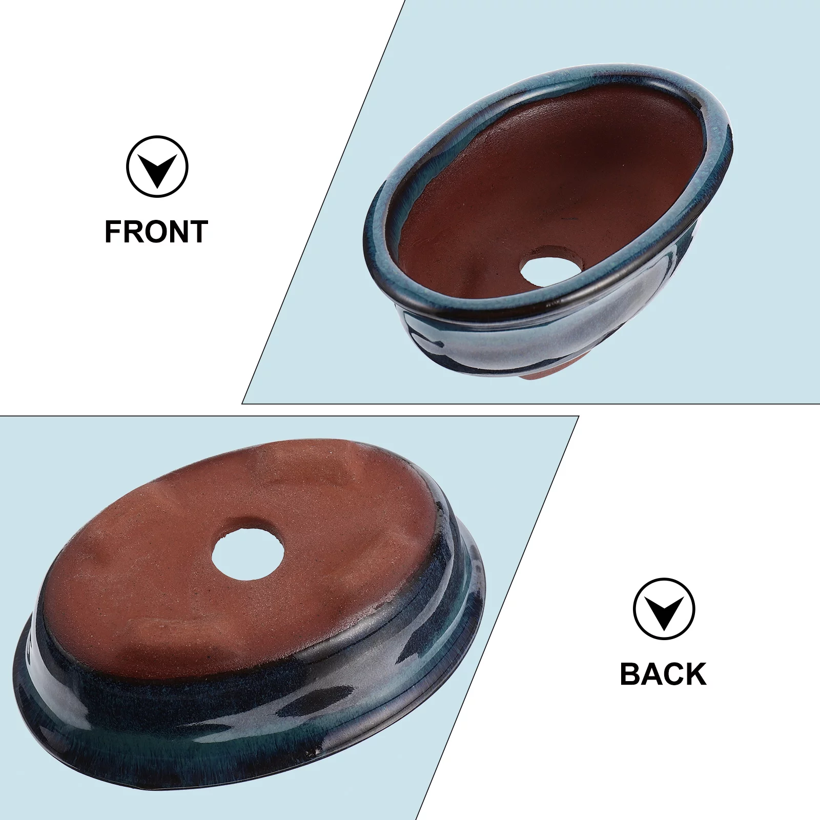 2pcs Ceramic Glazed Planter Flower Pot Chinese Style Vase Fleshy Flower Pot