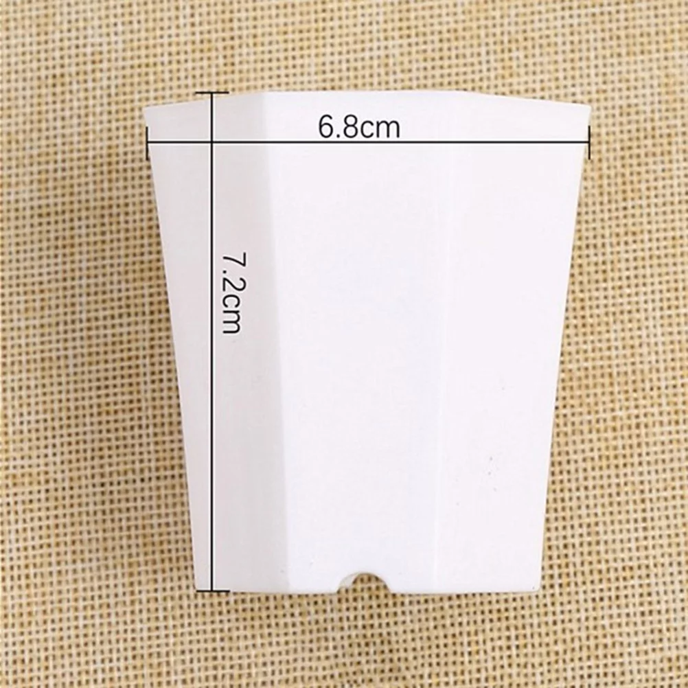 Guichaokj 10 Pcs Simple Versatile Octagonal Pot Succulent Plant Pot Imitation Ceramic Small Flower Pot for Living Room Balcony (White)