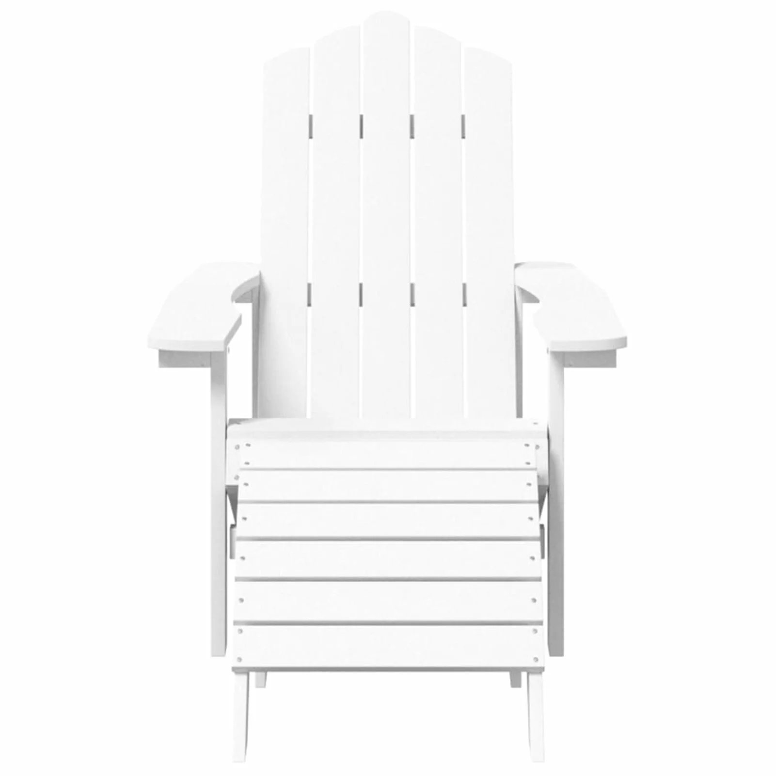 OWSOO Patio Adirondack Chair with Footstool & Table HDPE White
