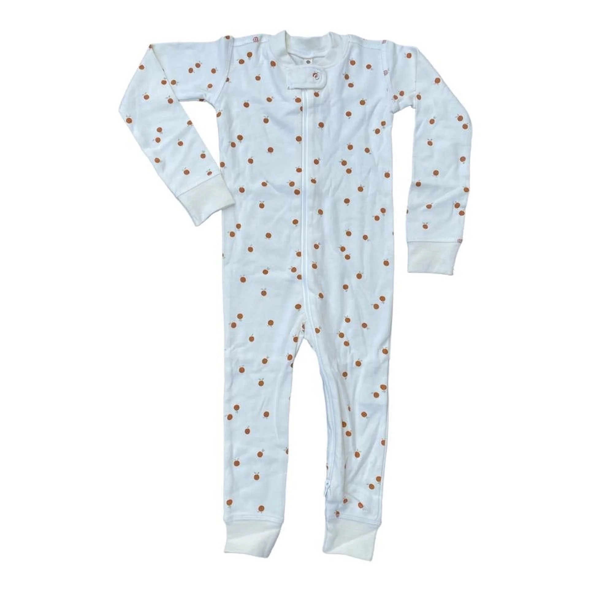 Quincy Mae Toddler Nectarine Brushed Jersey Zipper Pajama Jumpsuit 2-3 years