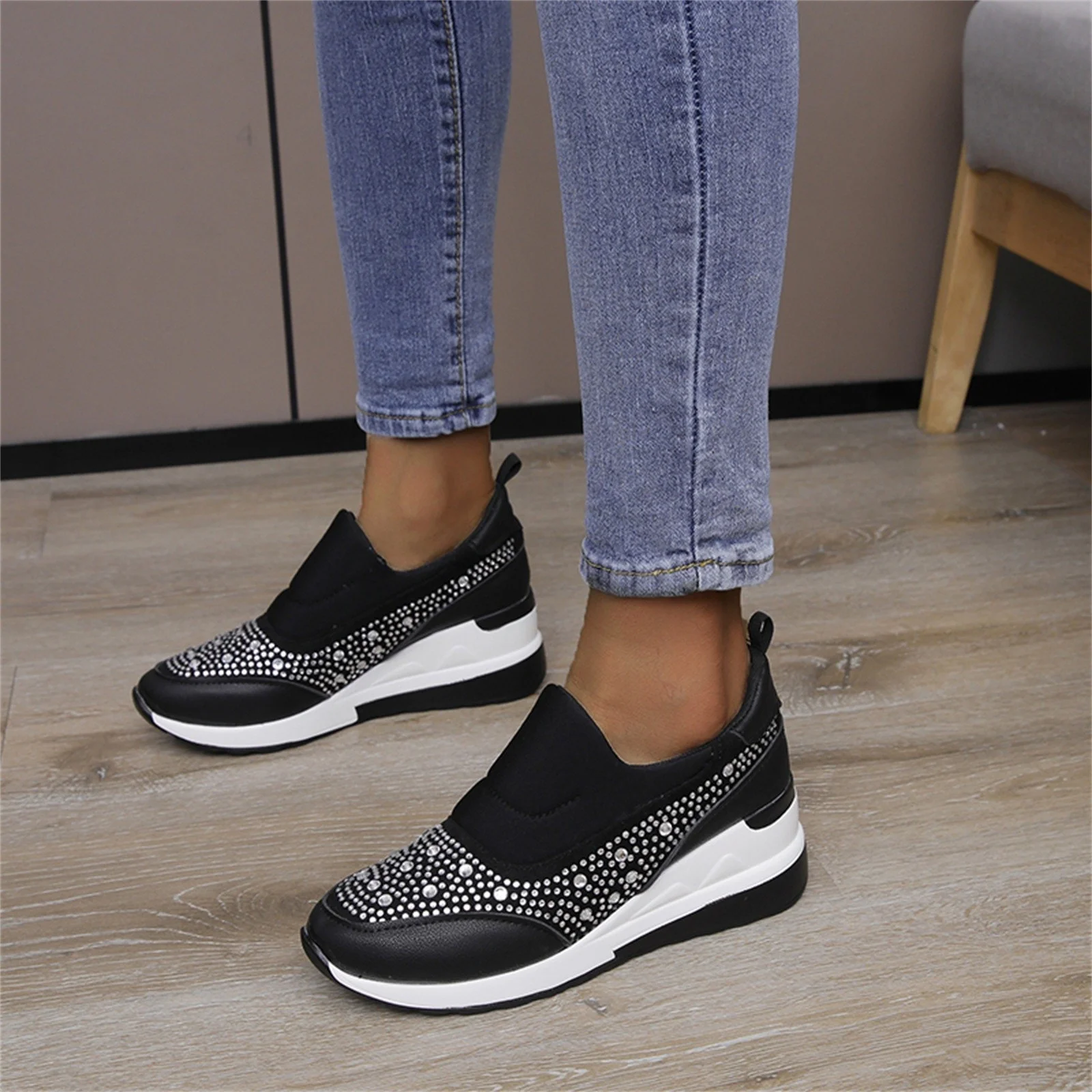 Clearance Items, Women's Breathable Comfortable Leisure Hollow Mesh Non Slip Flat Bottom One Foot Stirrup Sneakers Gift for Mom