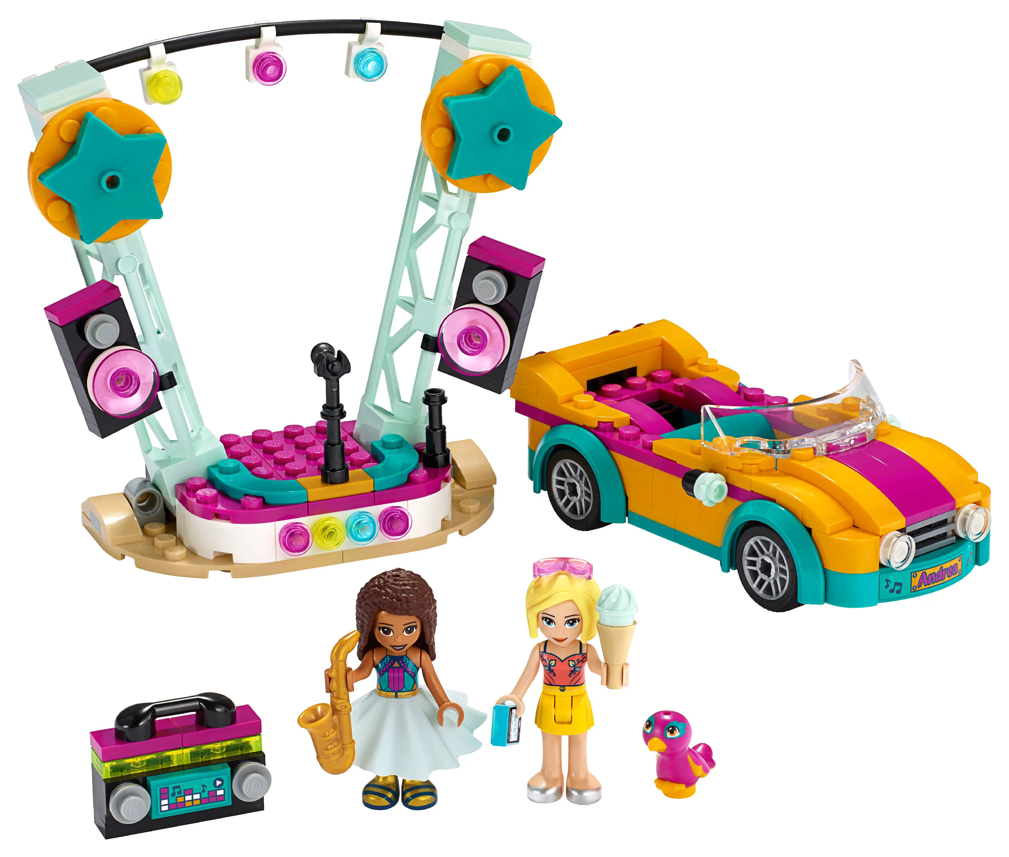 LEGO Friends Andrea?s Car & Stage Playset 41390 Building Kit (240 Pieces)